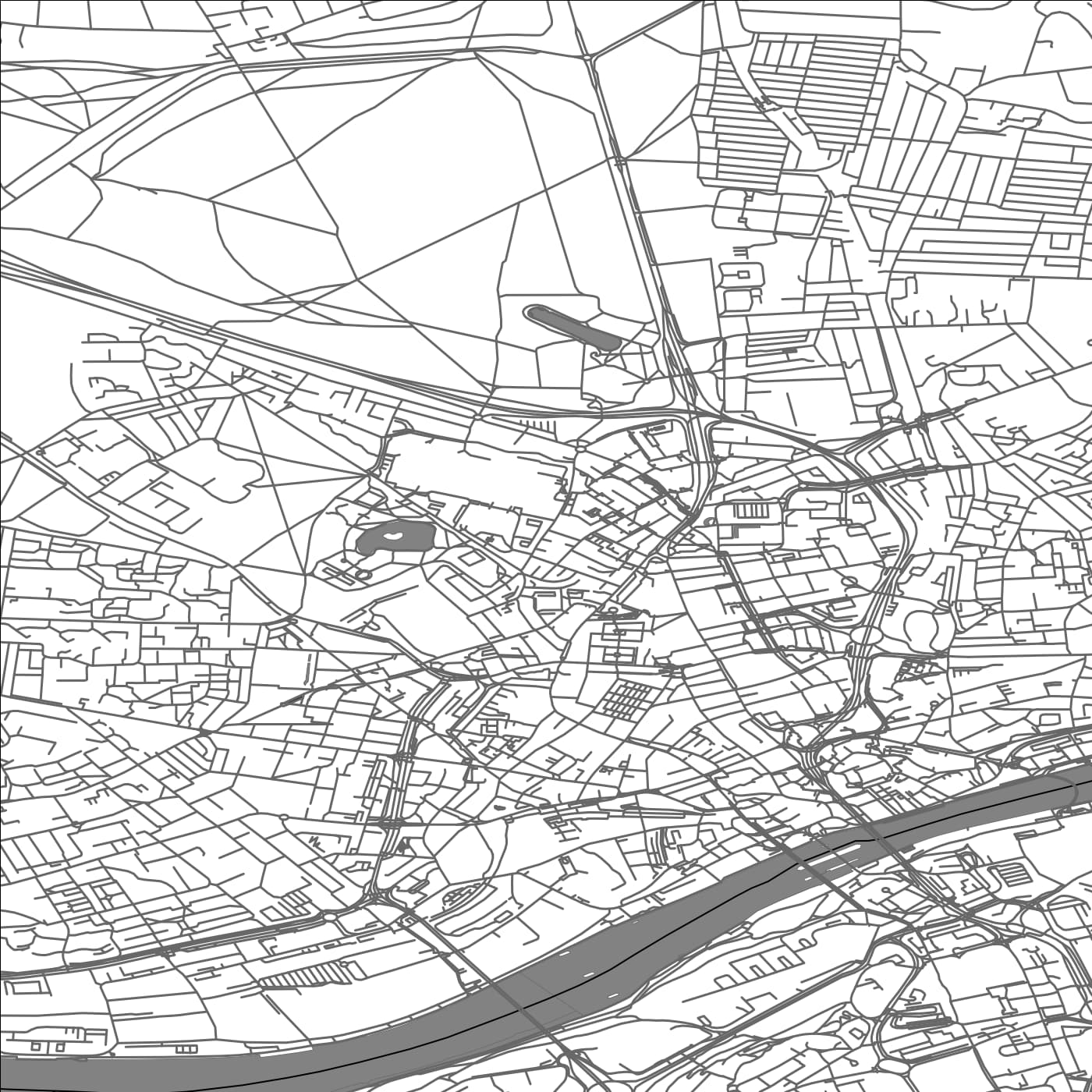 ROAD MAP OF NEWCASTLE UPON TYNE, UNITED KINGDOM BY MAPBAKES