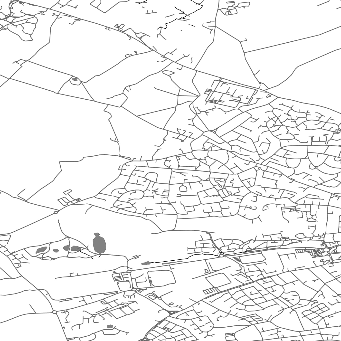 ROAD MAP OF NEWHALL, UNITED KINGDOM BY MAPBAKES