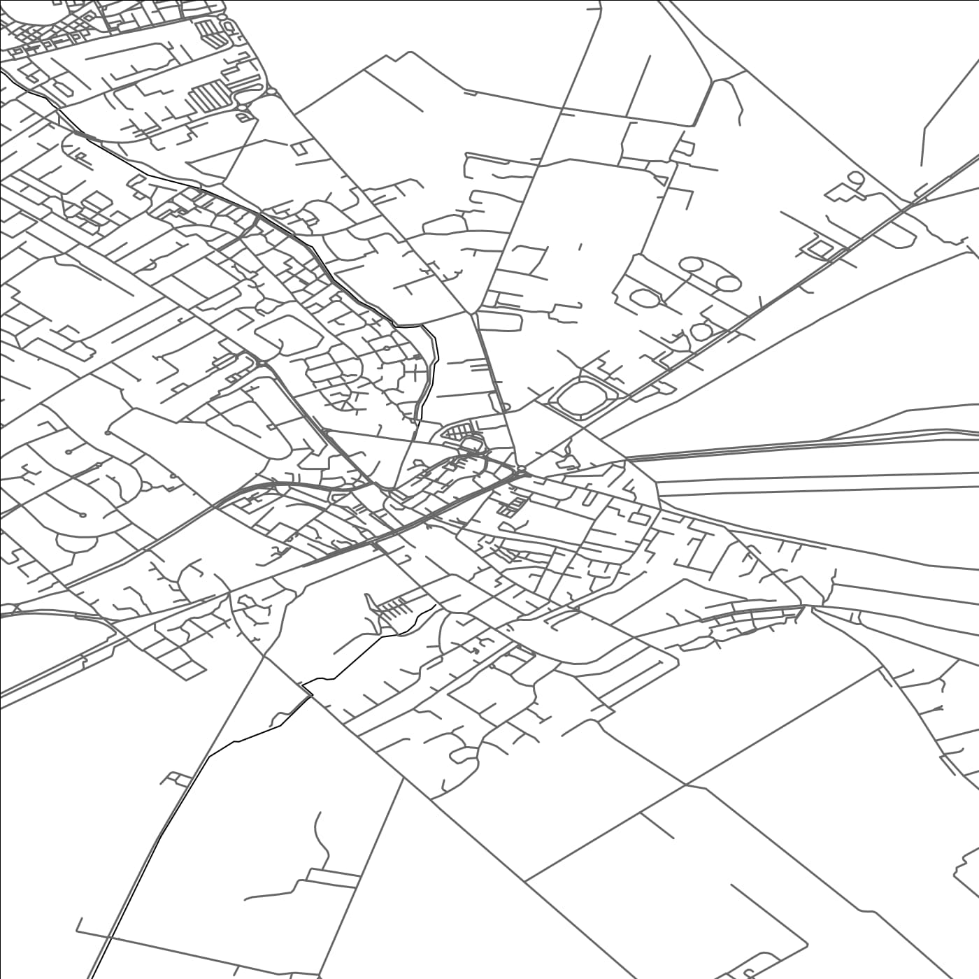 ROAD MAP OF NEWMARKET, UNITED KINGDOM BY MAPBAKES