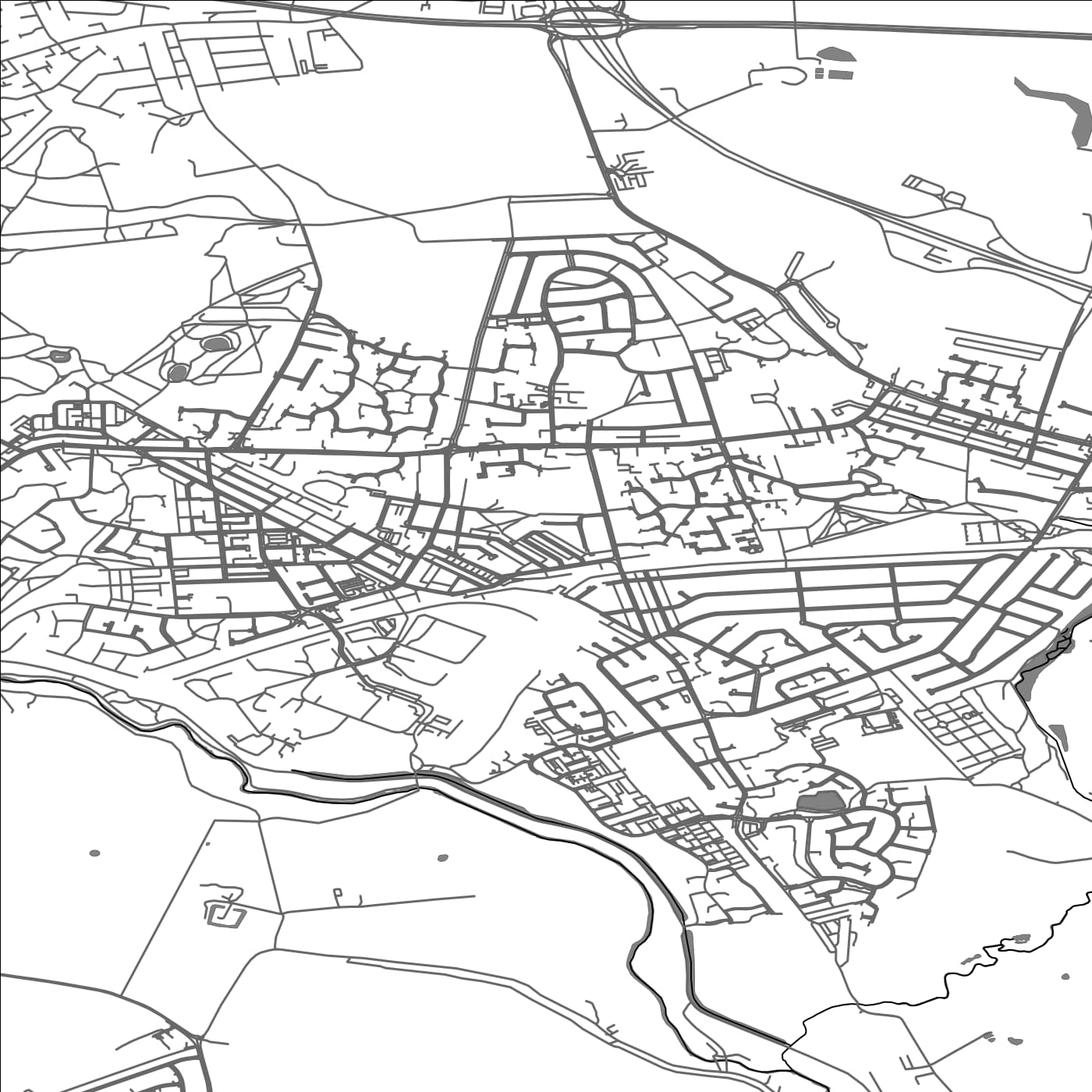 ROAD MAP OF NEWTON LE WILLOWS, UNITED KINGDOM BY MAPBAKES