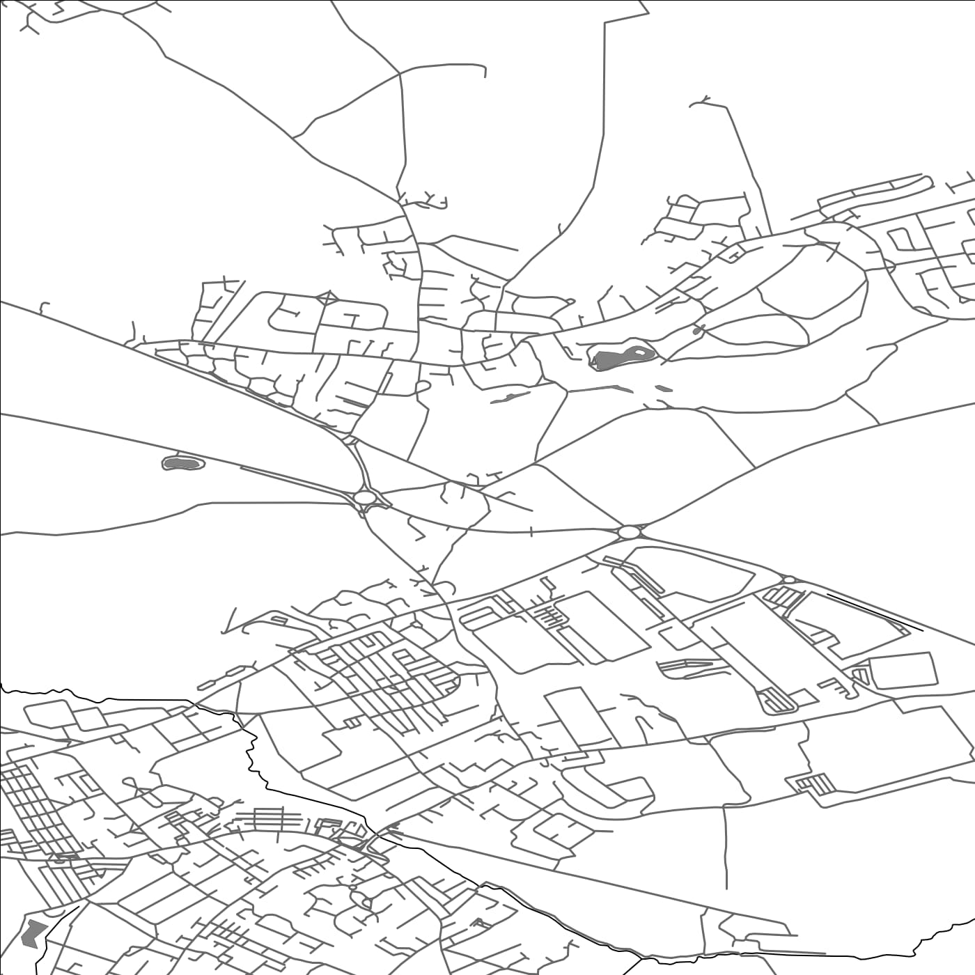 ROAD MAP OF NORTH ELMSALL, UNITED KINGDOM BY MAPBAKES