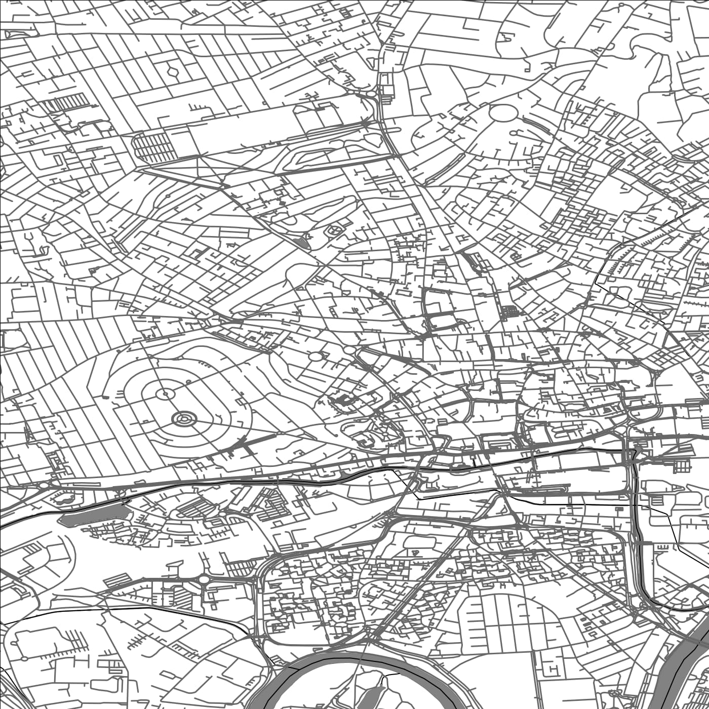 ROAD MAP OF NOTTINGHAM, UNITED KINGDOM BY MAPBAKES