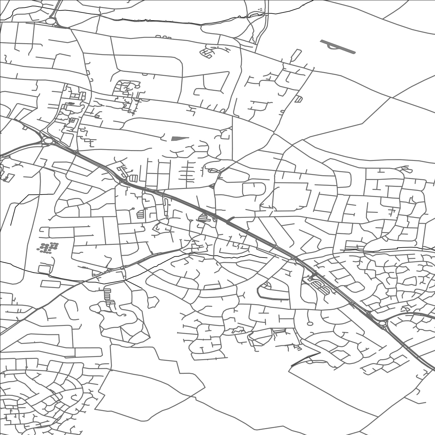 ROAD MAP OF OADBY, UNITED KINGDOM BY MAPBAKES