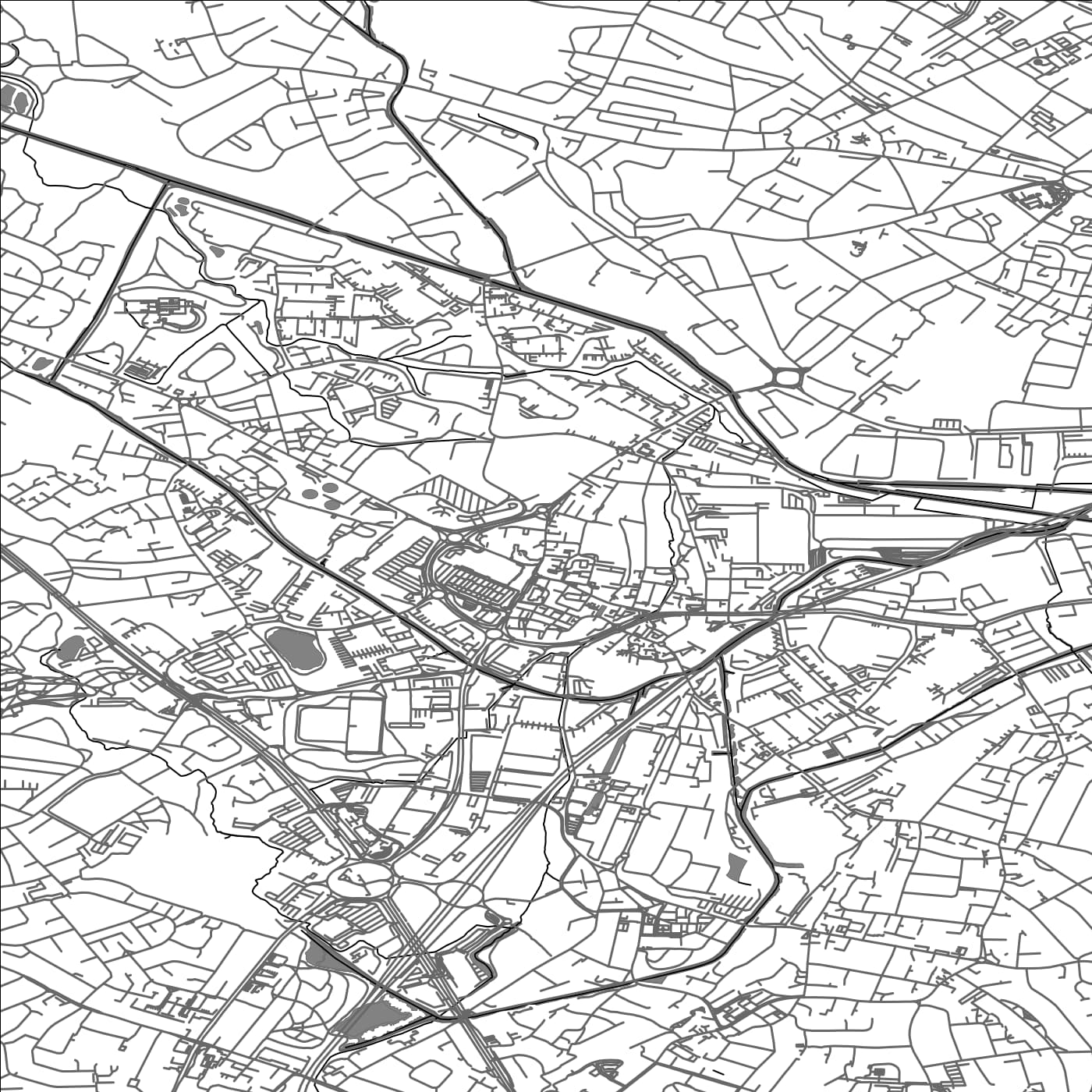 ROAD MAP OF OLDBURY, UNITED KINGDOM BY MAPBAKES