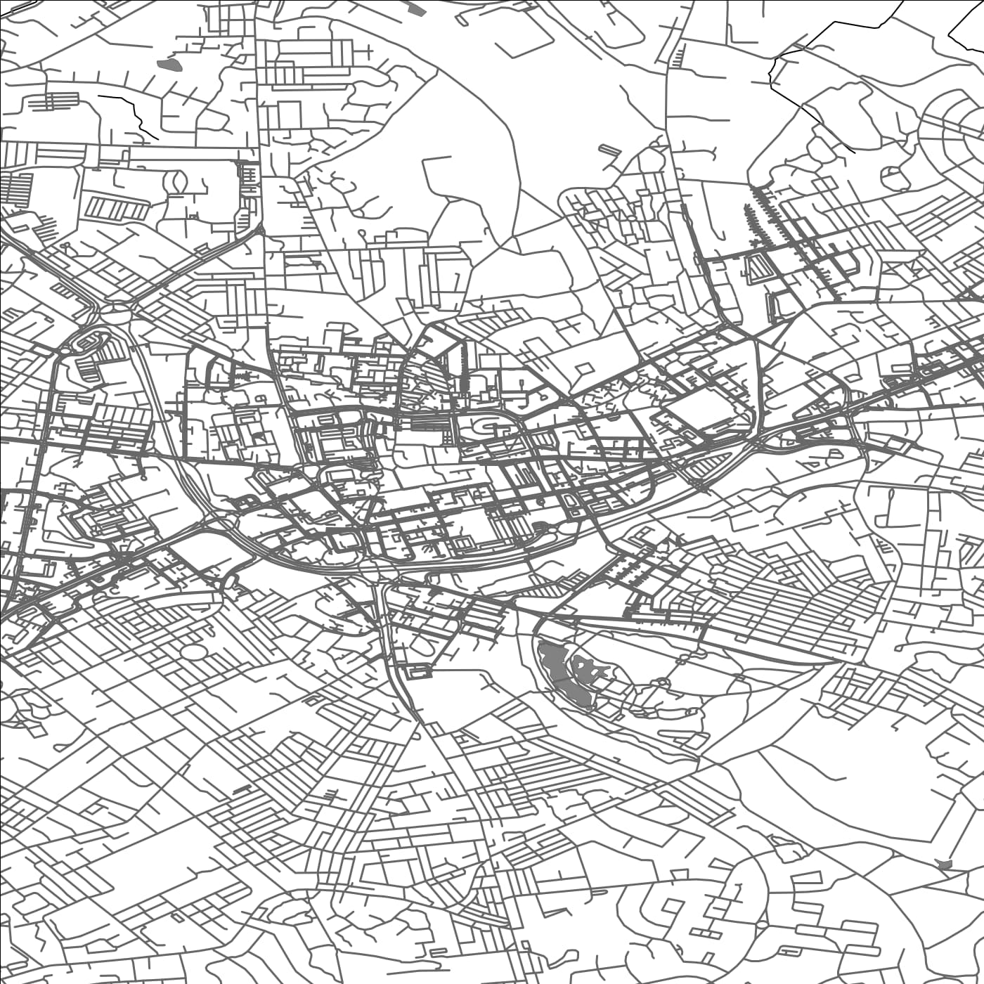 ROAD MAP OF OLDHAM, UNITED KINGDOM BY MAPBAKES