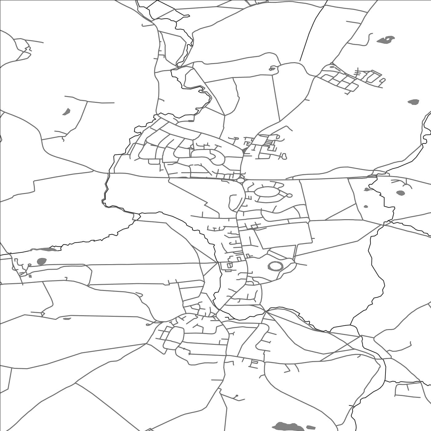 ROAD MAP OF ONGAR, UNITED KINGDOM BY MAPBAKES