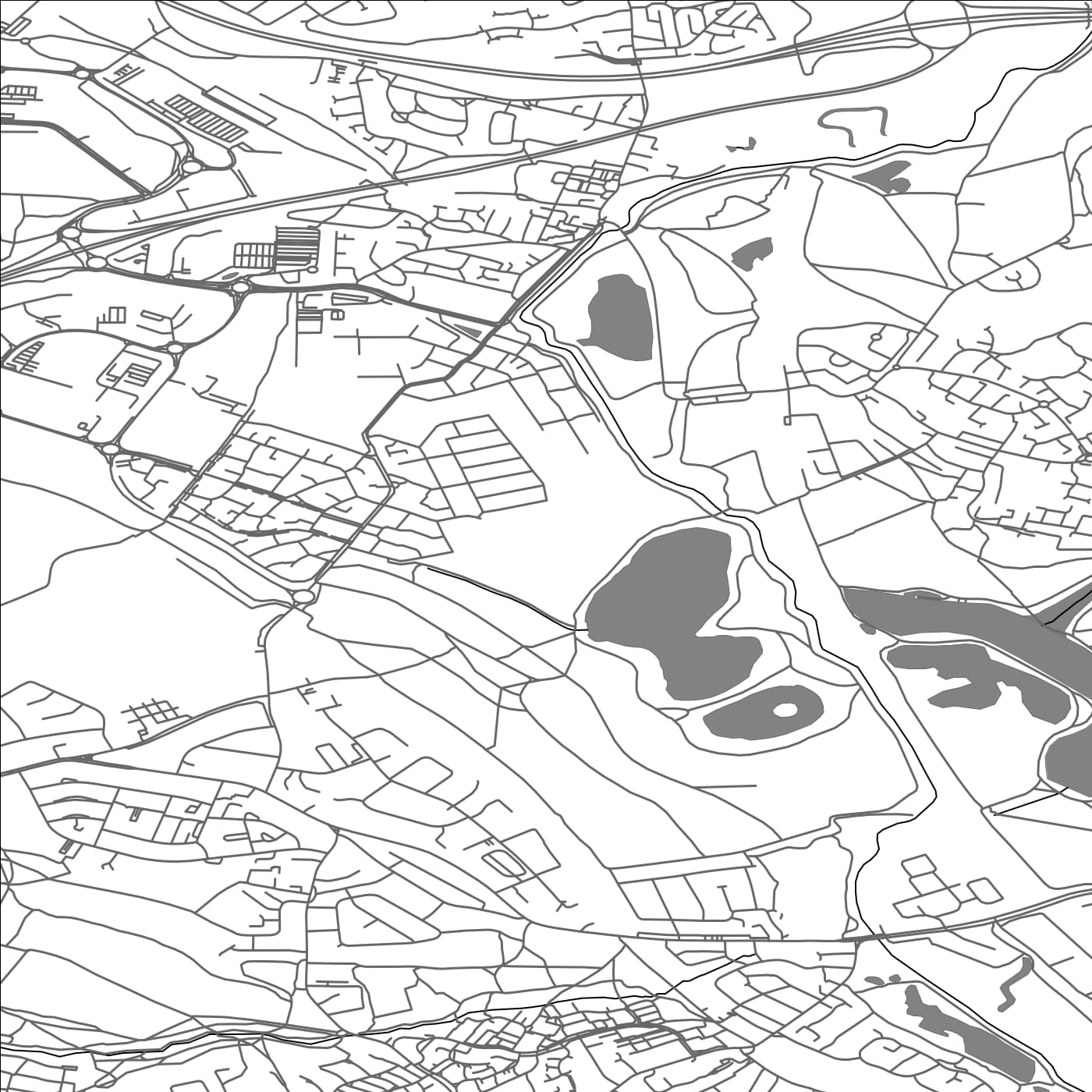 ROAD MAP OF ORGREAVE, UNITED KINGDOM BY MAPBAKES