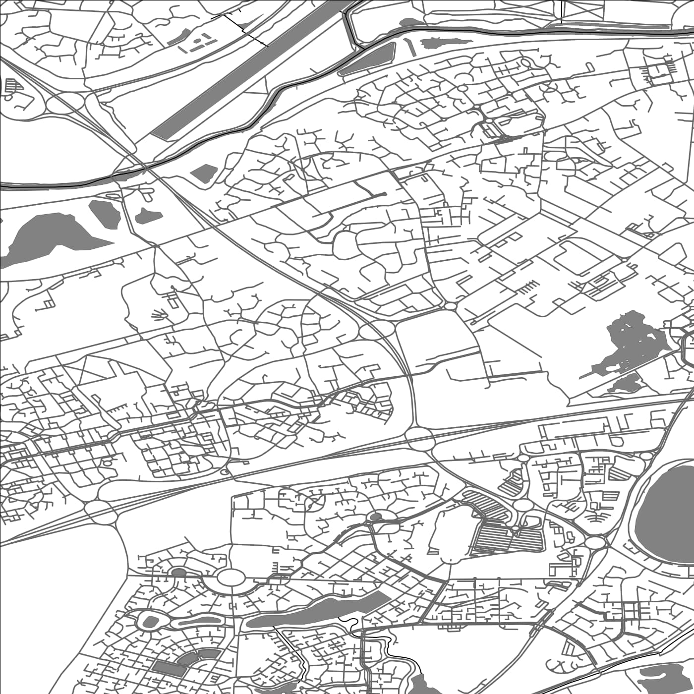 ROAD MAP OF ORTON LONGUEVILLE, UNITED KINGDOM BY MAPBAKES