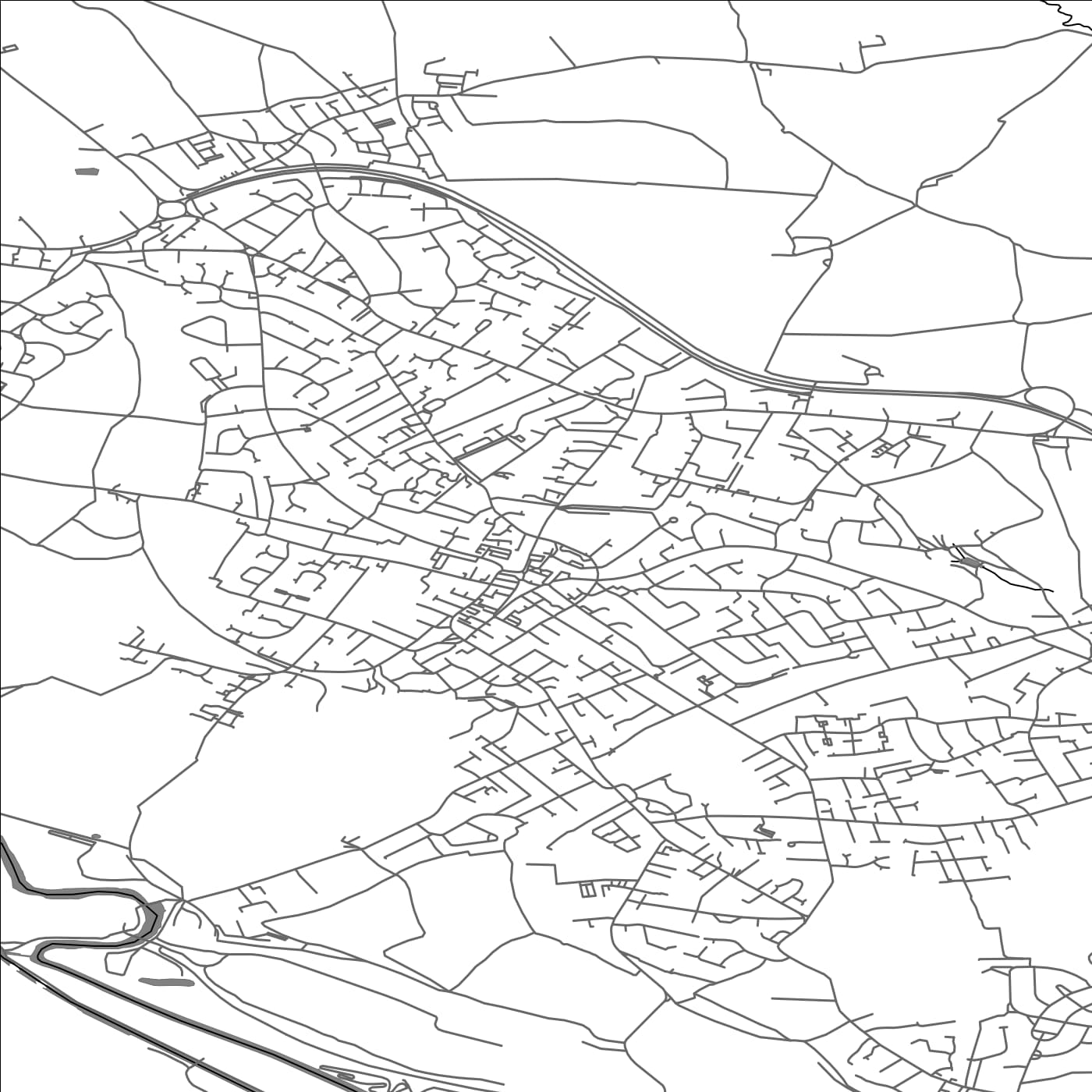 ROAD MAP OF OSSETT, UNITED KINGDOM BY MAPBAKES