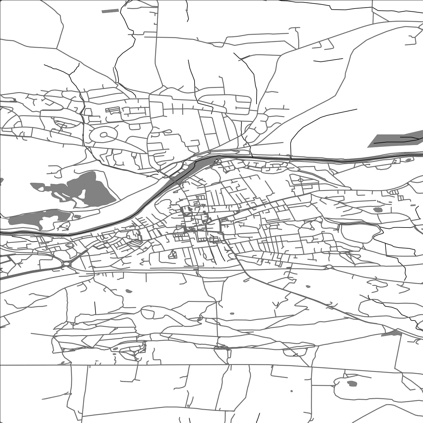 ROAD MAP OF OTLEY, UNITED KINGDOM BY MAPBAKES