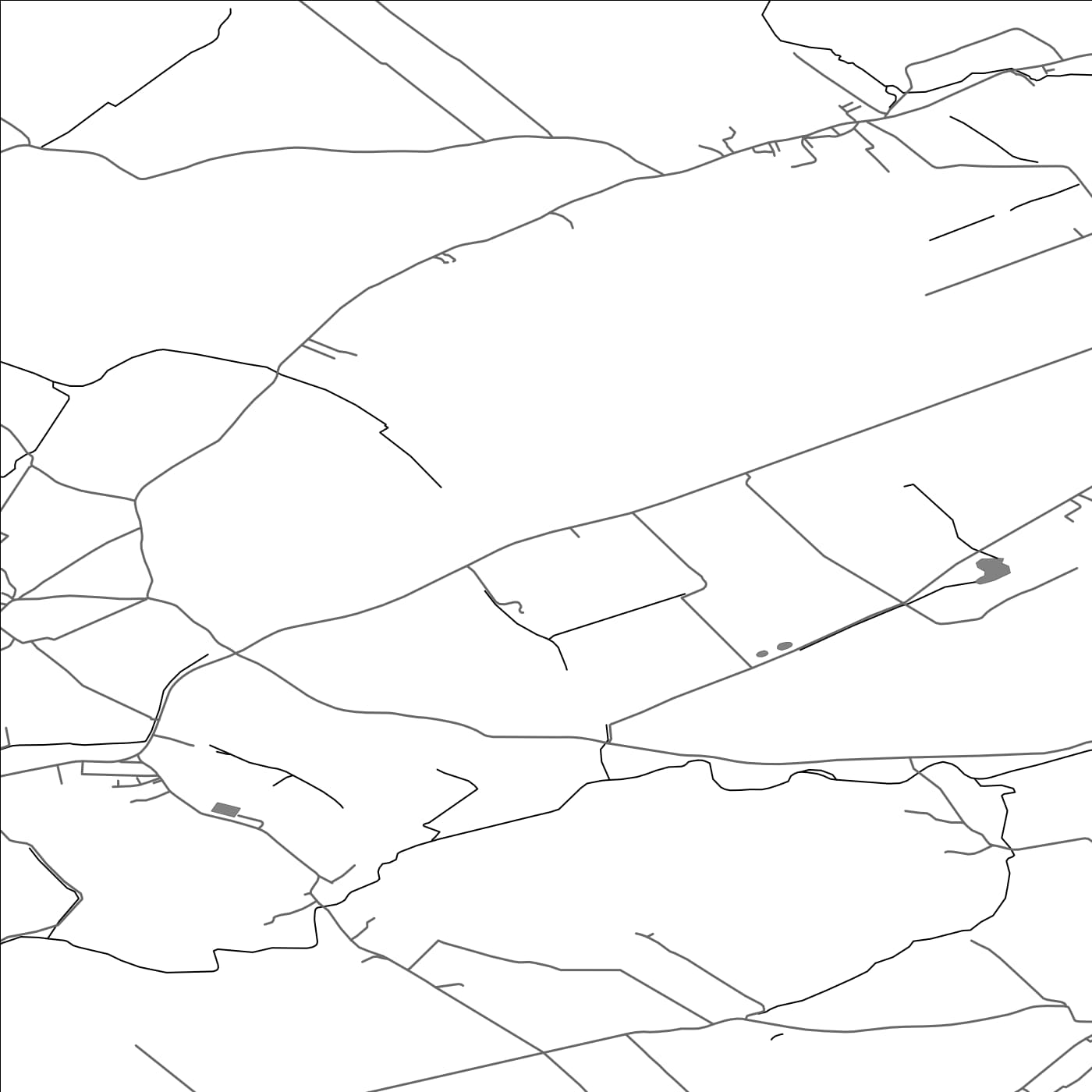 ROAD MAP OF OUGHTERSIDE AND ALLERBY, UNITED KINGDOM BY MAPBAKES