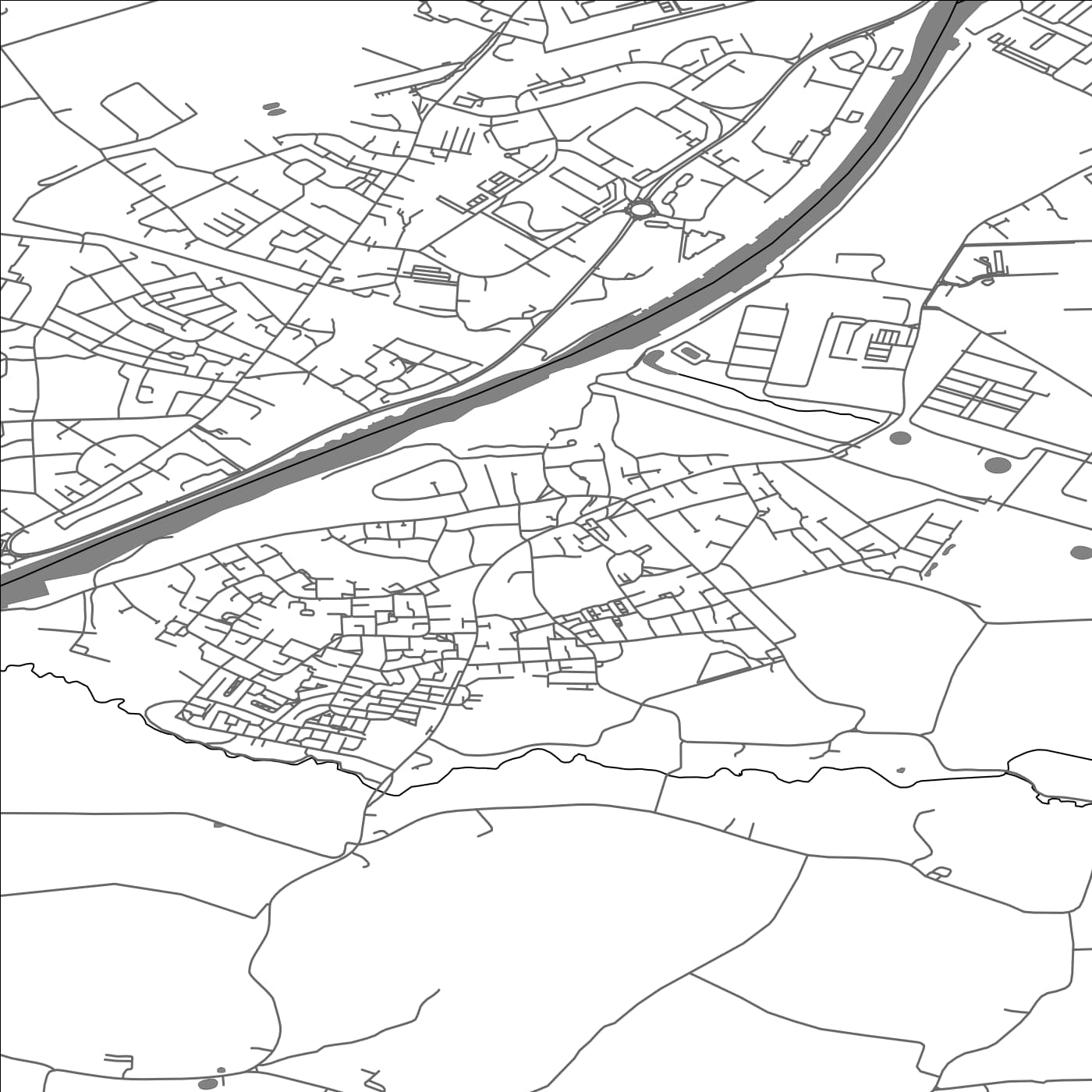 ROAD MAP OF PARTINGTON, UNITED KINGDOM BY MAPBAKES