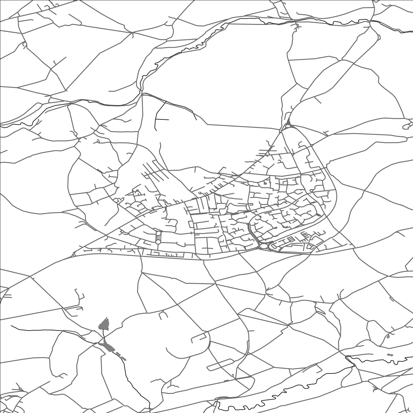 ROAD MAP OF PEASEDOWN ST JOHN, UNITED KINGDOM BY MAPBAKES