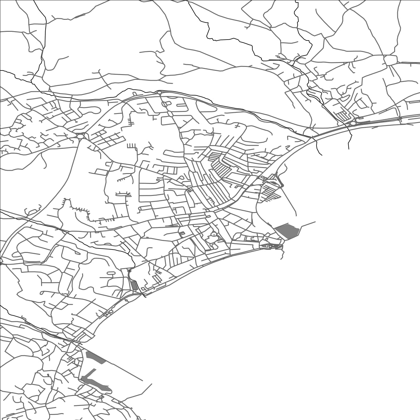 ROAD MAP OF PENZANCE, UNITED KINGDOM BY MAPBAKES