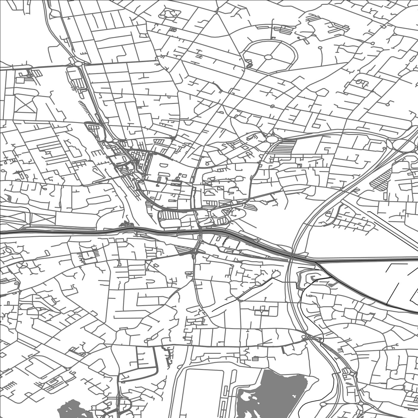 ROAD MAP OF PETERBOROUGH, UNITED KINGDOM BY MAPBAKES