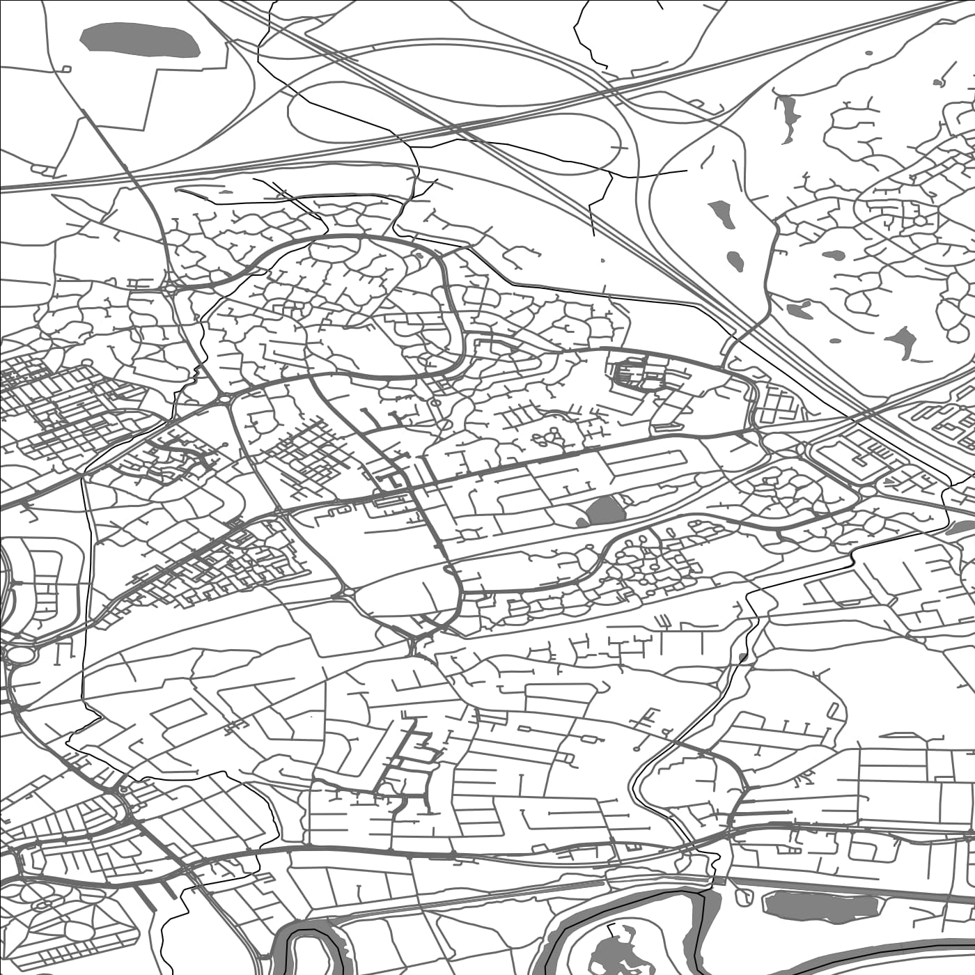 ROAD MAP OF POULTON-WITH-FEARNHEAD, UNITED KINGDOM BY MAPBAKES