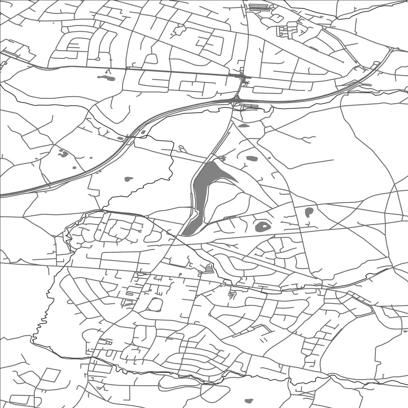 ROAD MAP OF POYNTON WITH WORTH, UNITED KINGDOM BY MAPBAKES