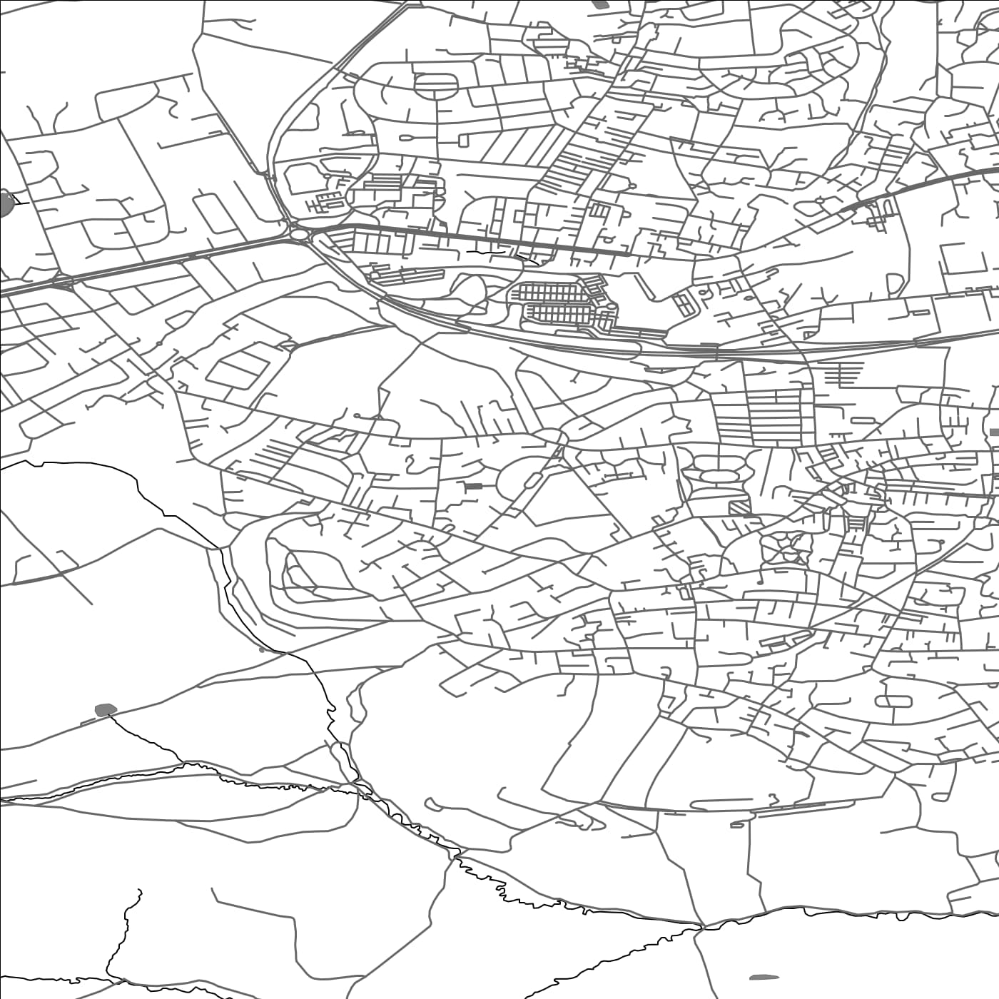 ROAD MAP OF PUDSEY, UNITED KINGDOM BY MAPBAKES