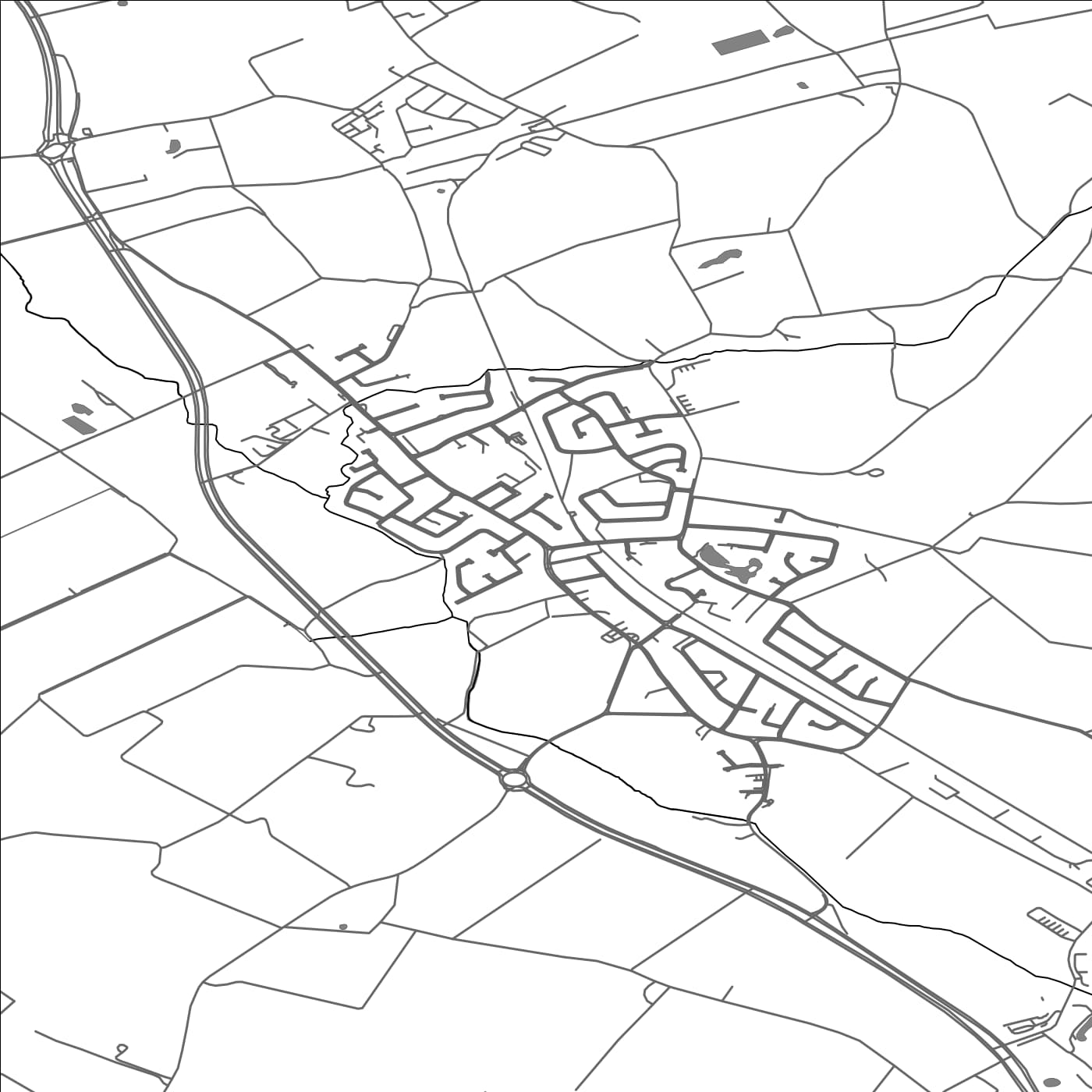 ROAD MAP OF RAINFORD, UNITED KINGDOM BY MAPBAKES