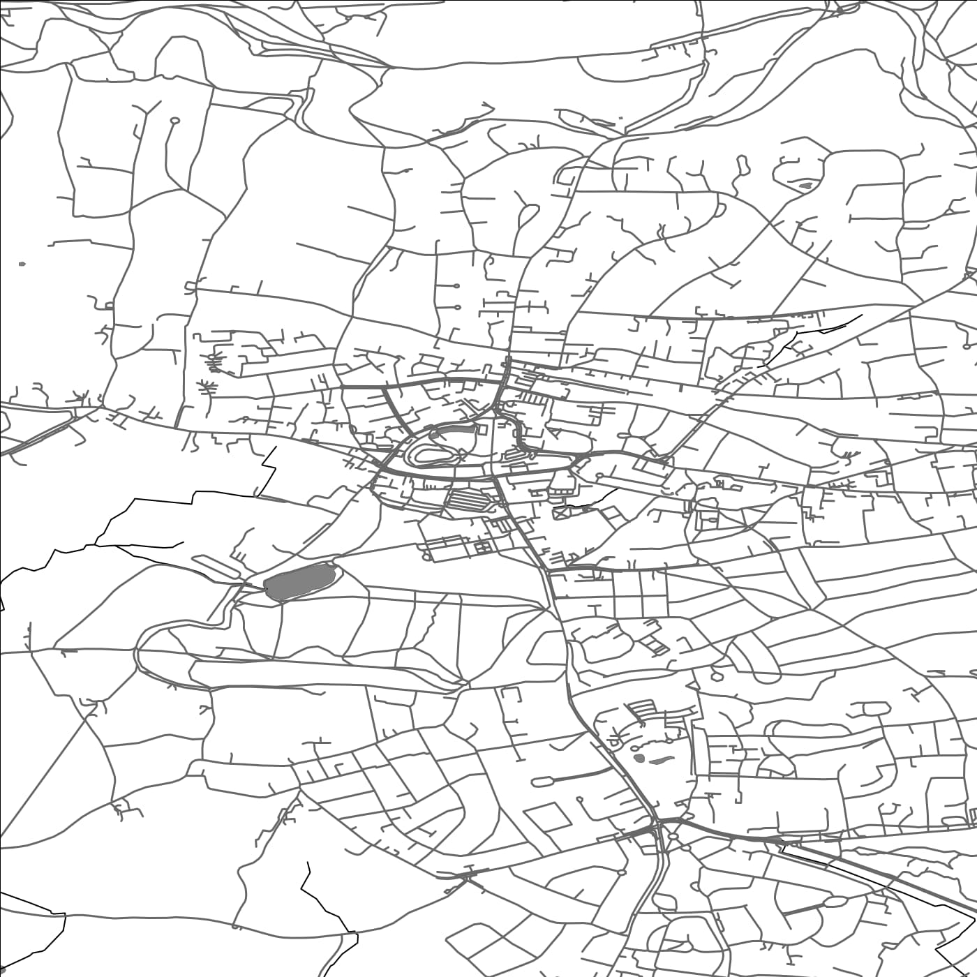 ROAD MAP OF REIGATE, UNITED KINGDOM BY MAPBAKES