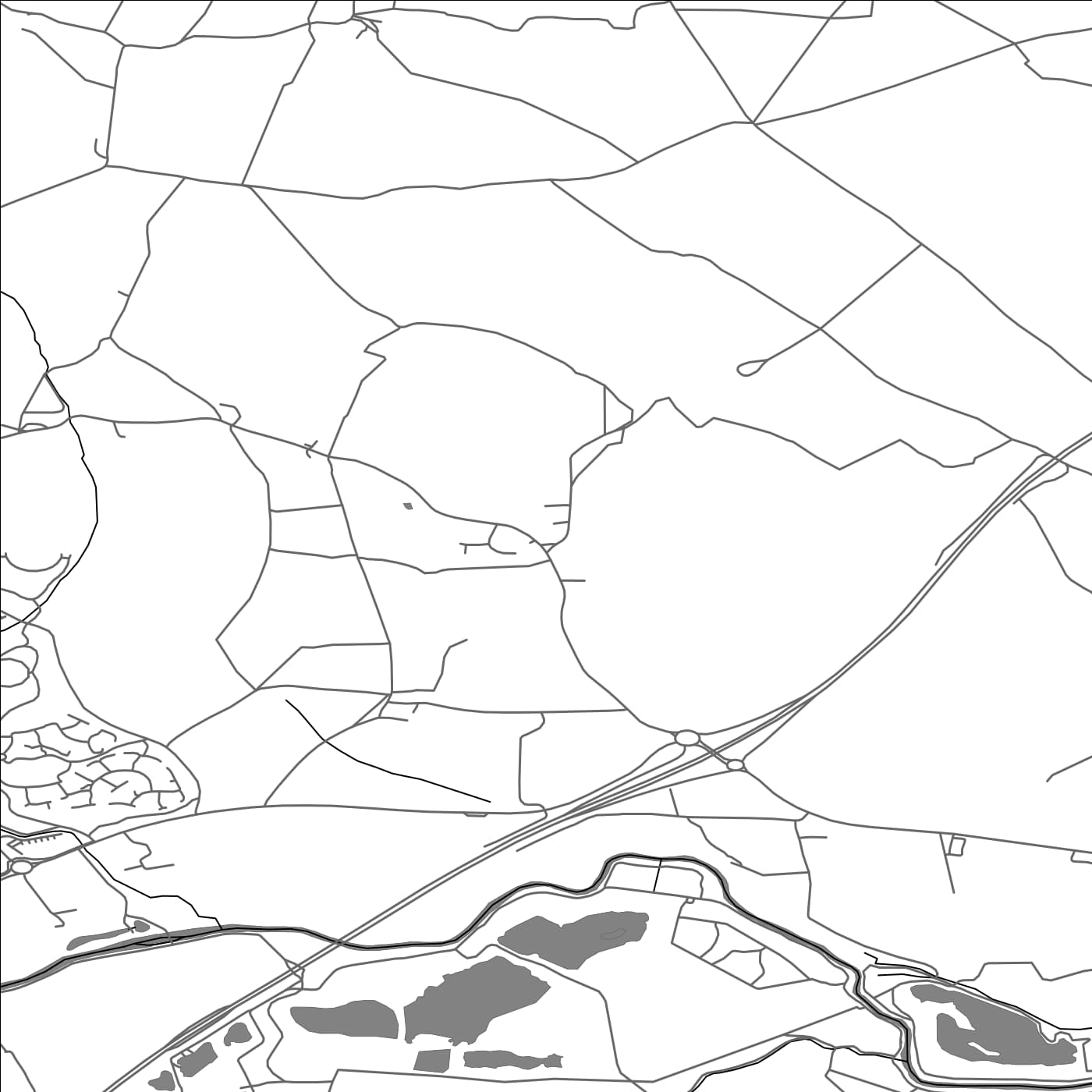 ROAD MAP OF RENHOLD, UNITED KINGDOM BY MAPBAKES