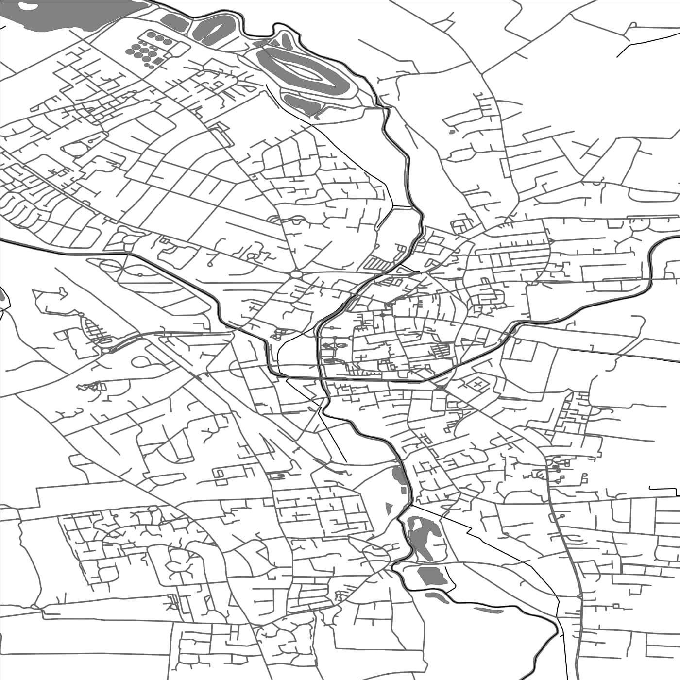 ROAD MAP OF RETFORD, UNITED KINGDOM BY MAPBAKES