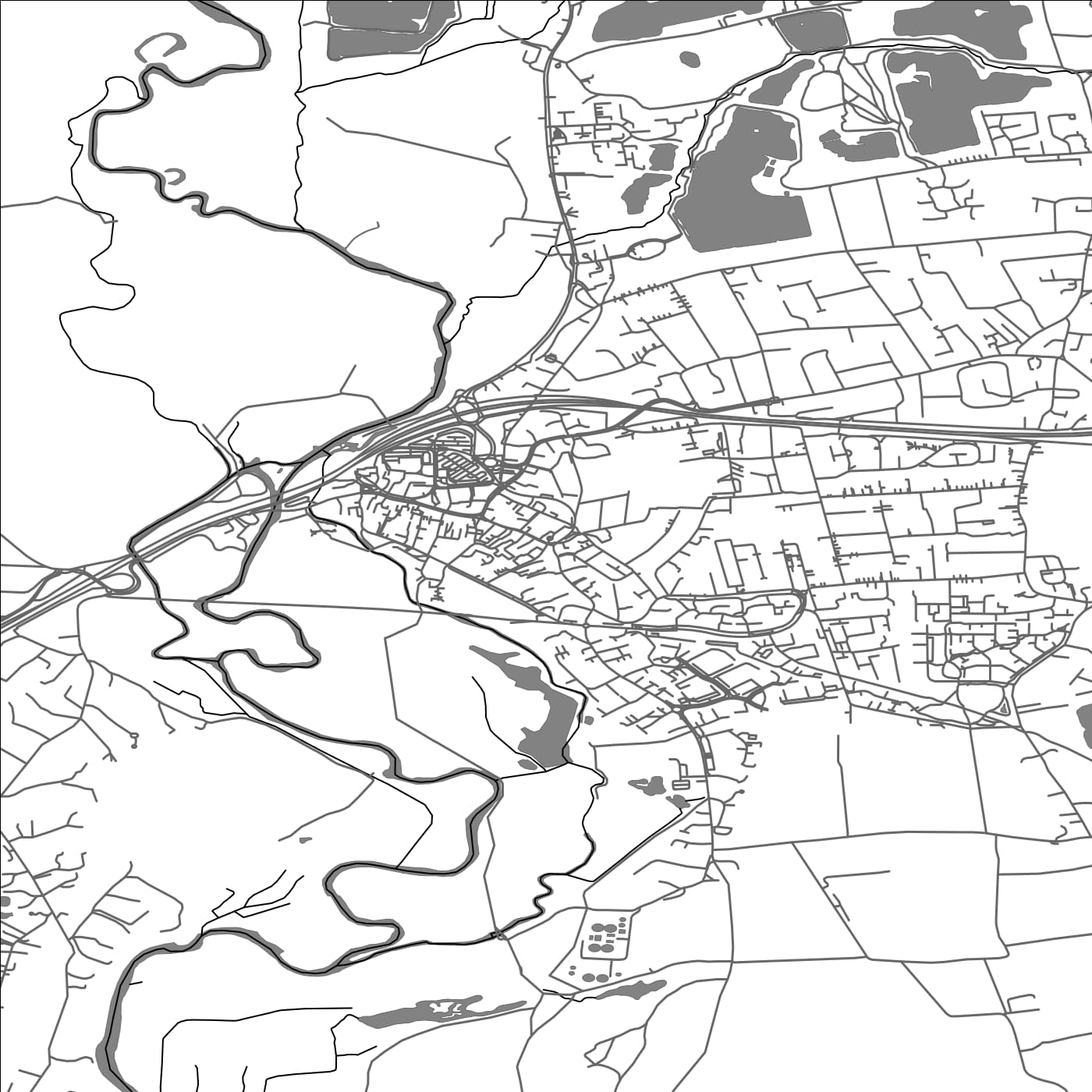 ROAD MAP OF RINGWOOD, UNITED KINGDOM BY MAPBAKES