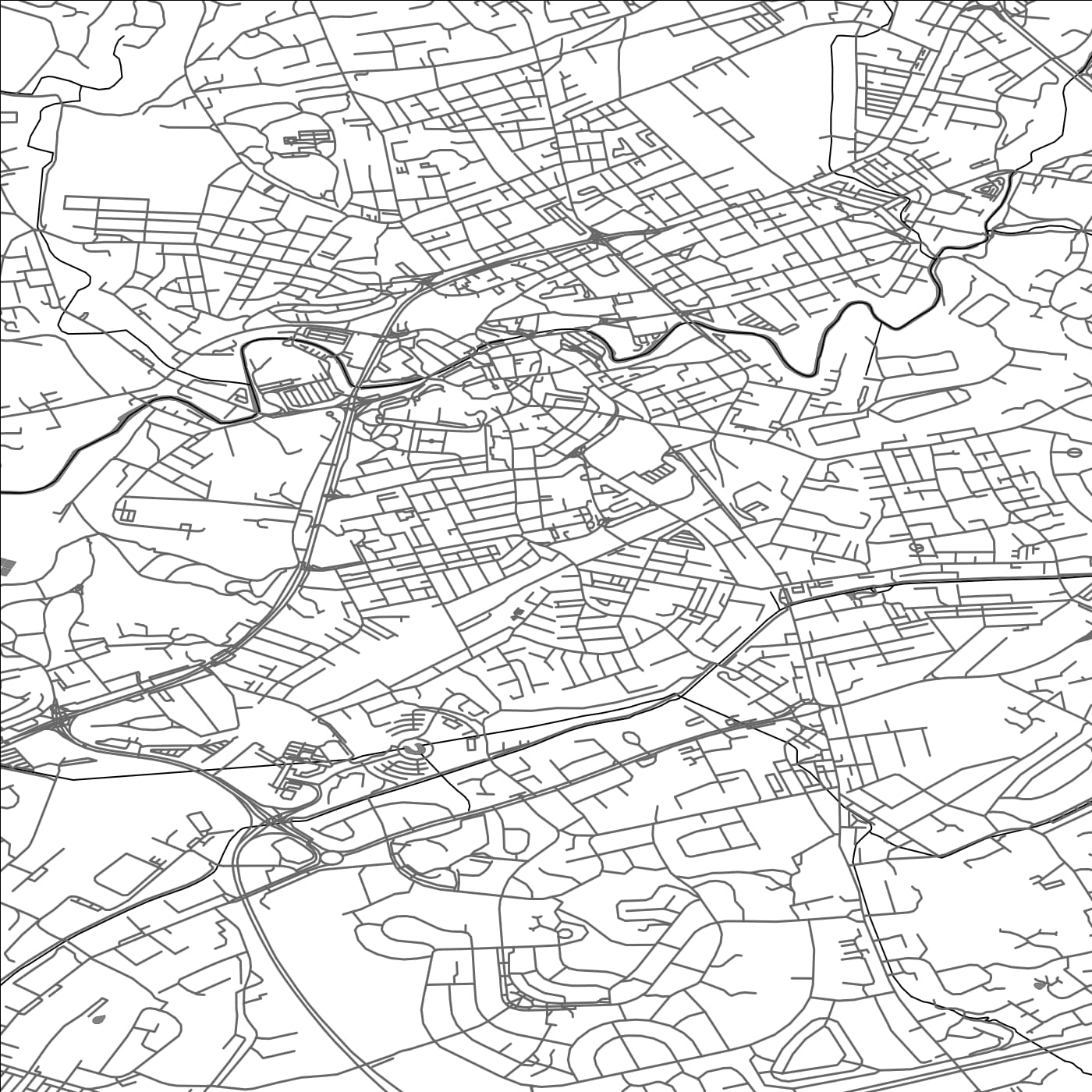 ROAD MAP OF ROCHDALE, UNITED KINGDOM BY MAPBAKES