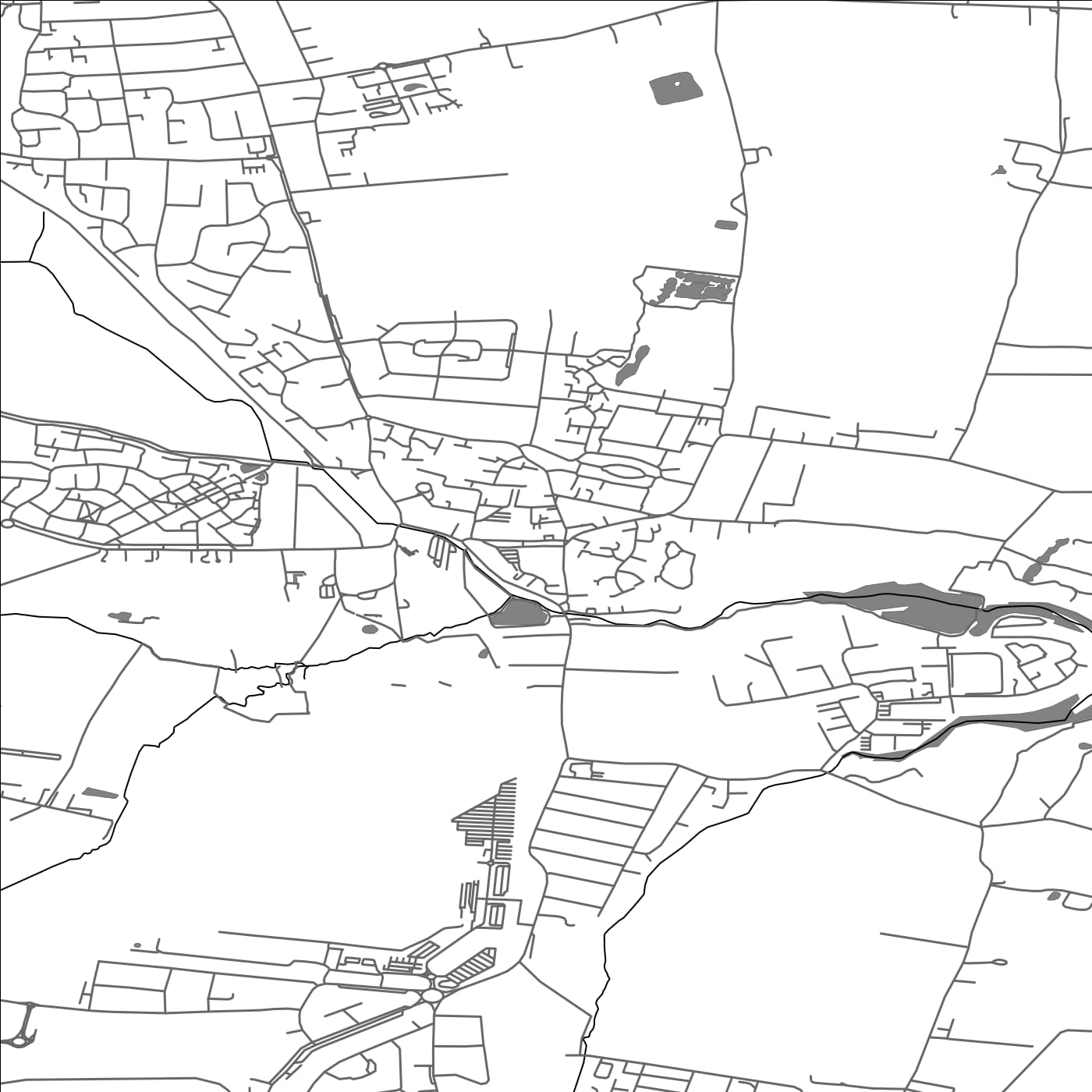 ROAD MAP OF ROCHFORD, UNITED KINGDOM BY MAPBAKES