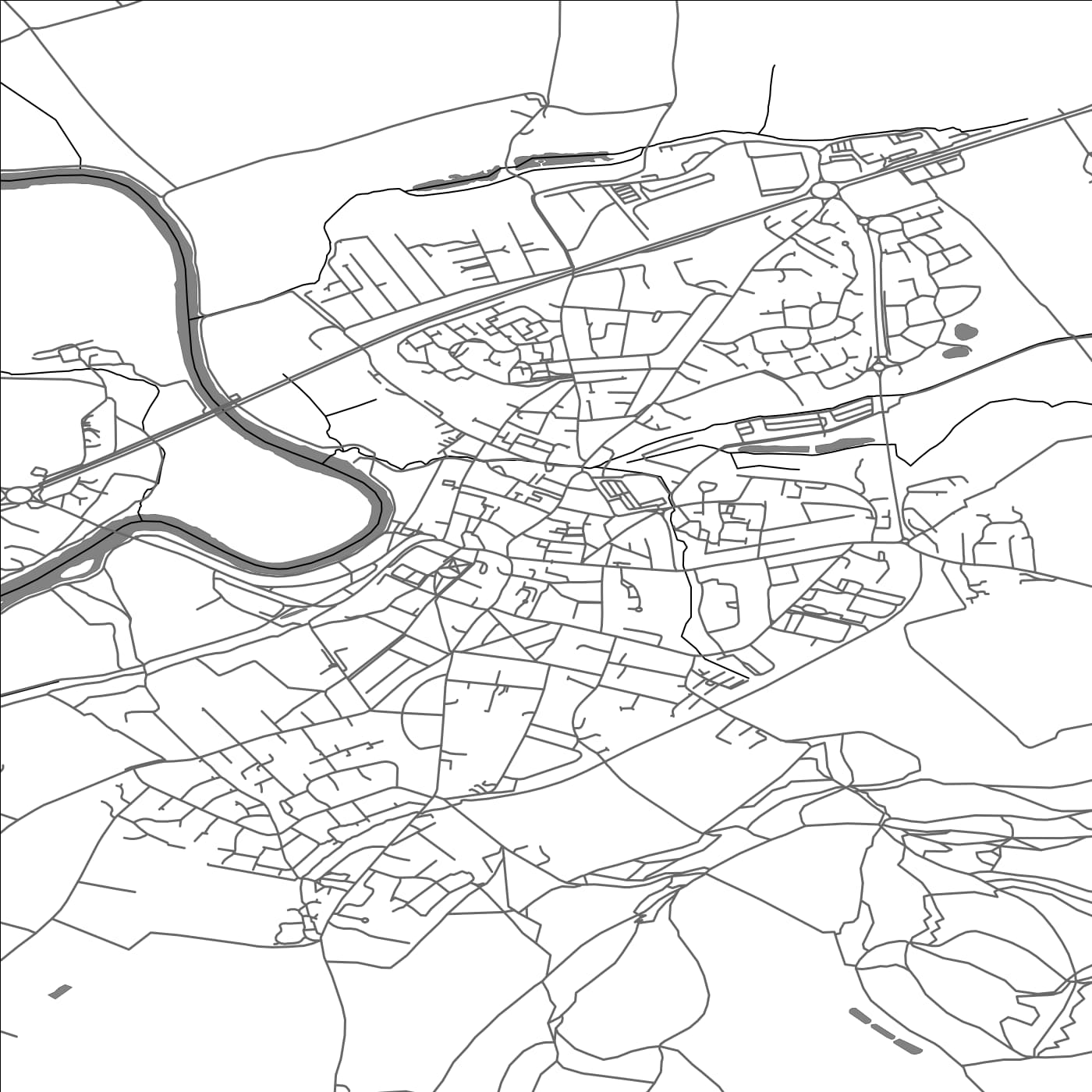 ROAD MAP OF ROSS-ON-WYE, UNITED KINGDOM BY MAPBAKES