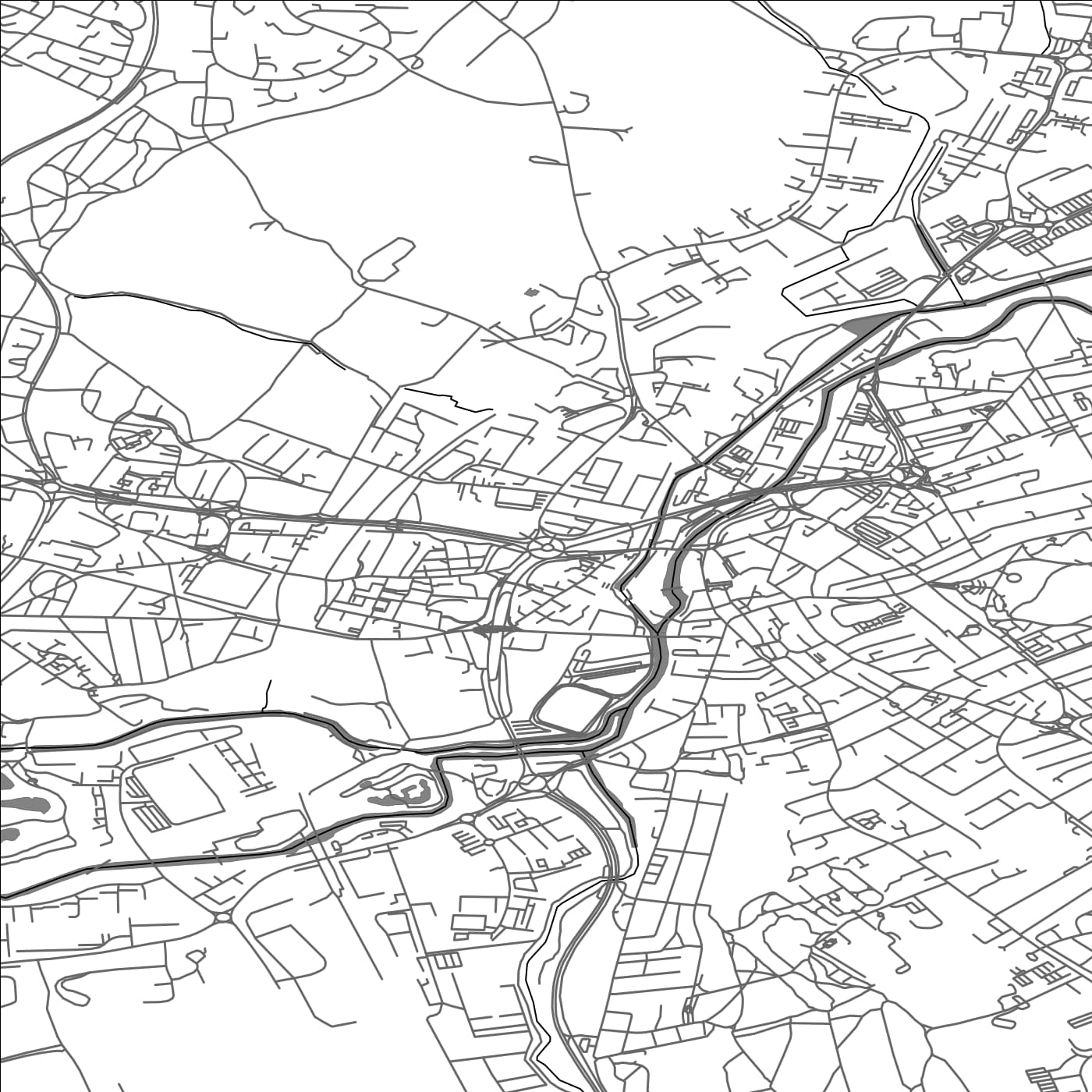 ROAD MAP OF ROTHERHAM, UNITED KINGDOM BY MAPBAKES