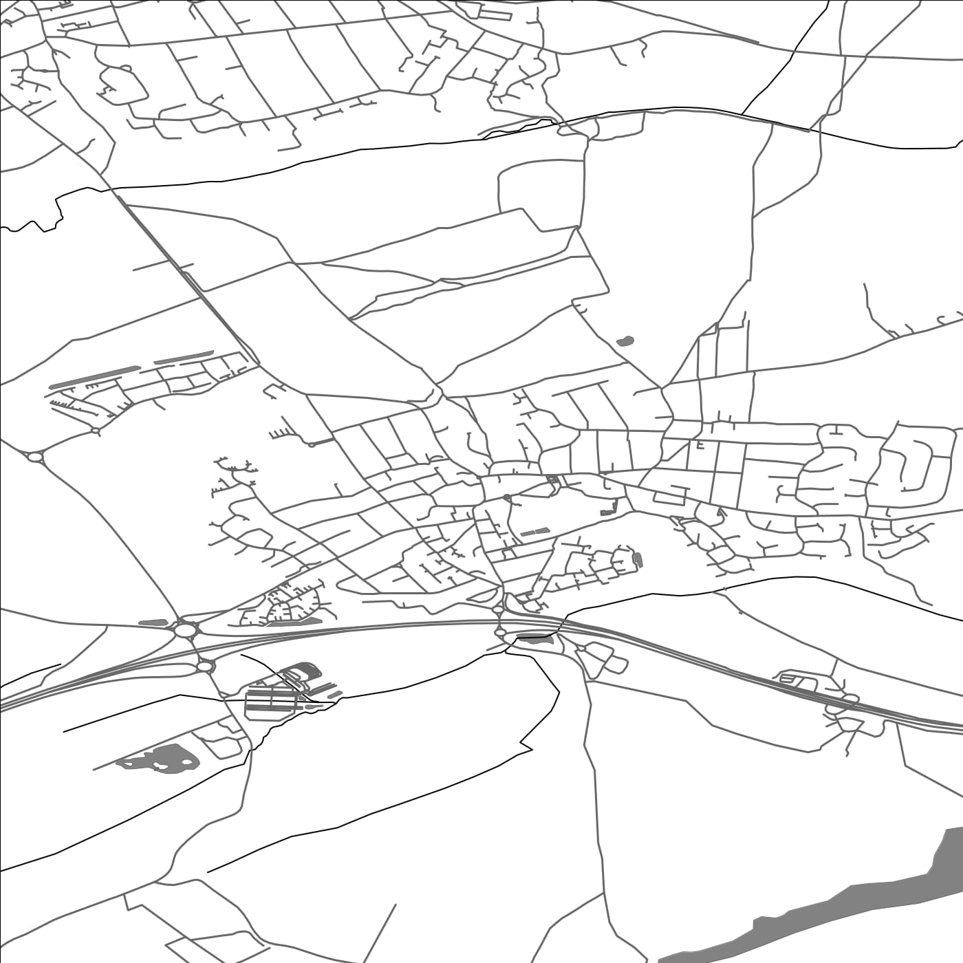 ROAD MAP OF ROTHWELL, UNITED KINGDOM BY MAPBAKES