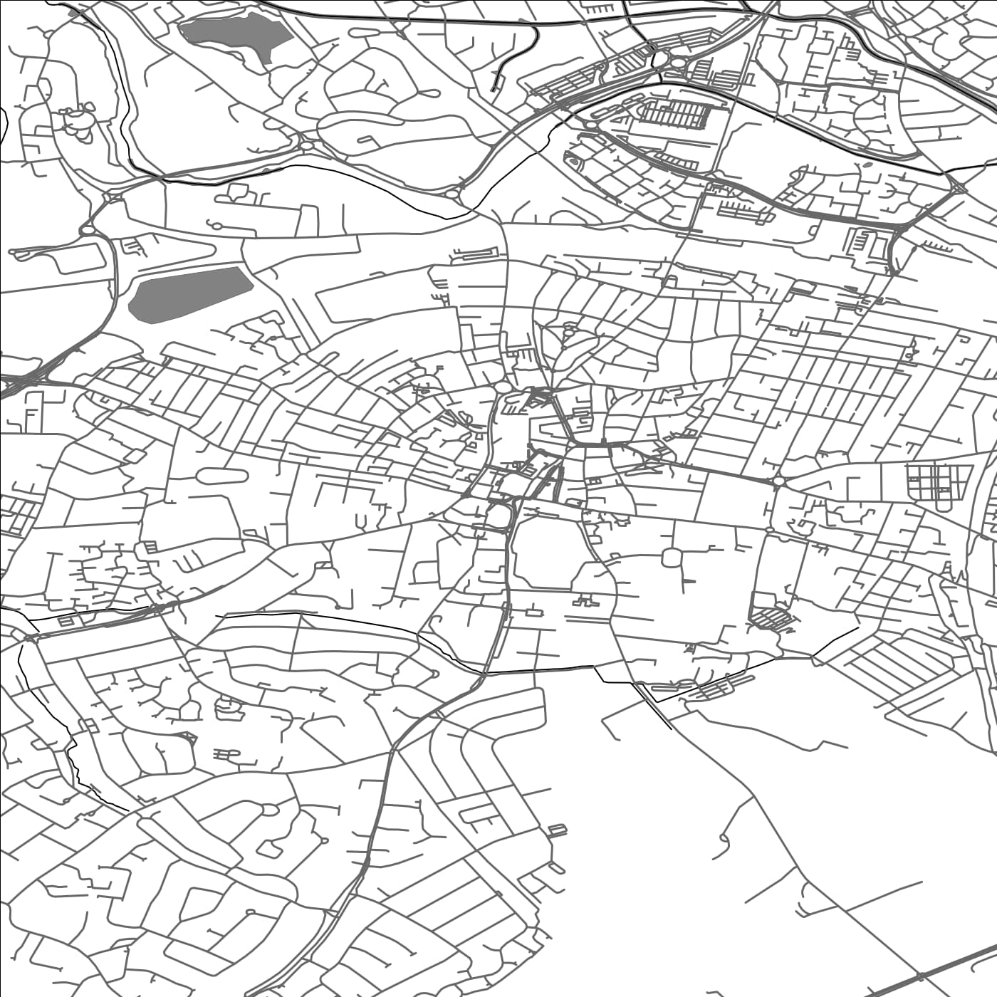 ROAD MAP OF RUGBY, UNITED KINGDOM BY MAPBAKES