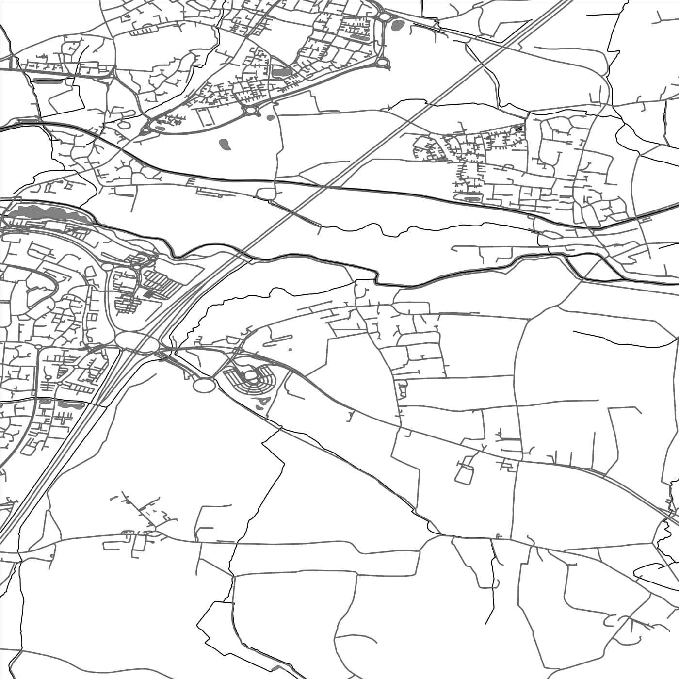 ROAD MAP OF RUISHTON, UNITED KINGDOM BY MAPBAKES