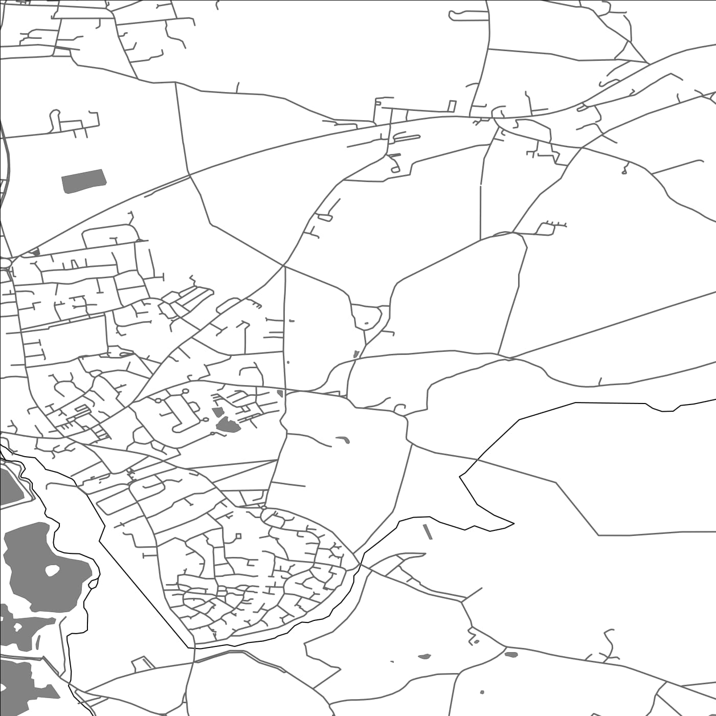 ROAD MAP OF RUSCOMBE, UNITED KINGDOM BY MAPBAKES