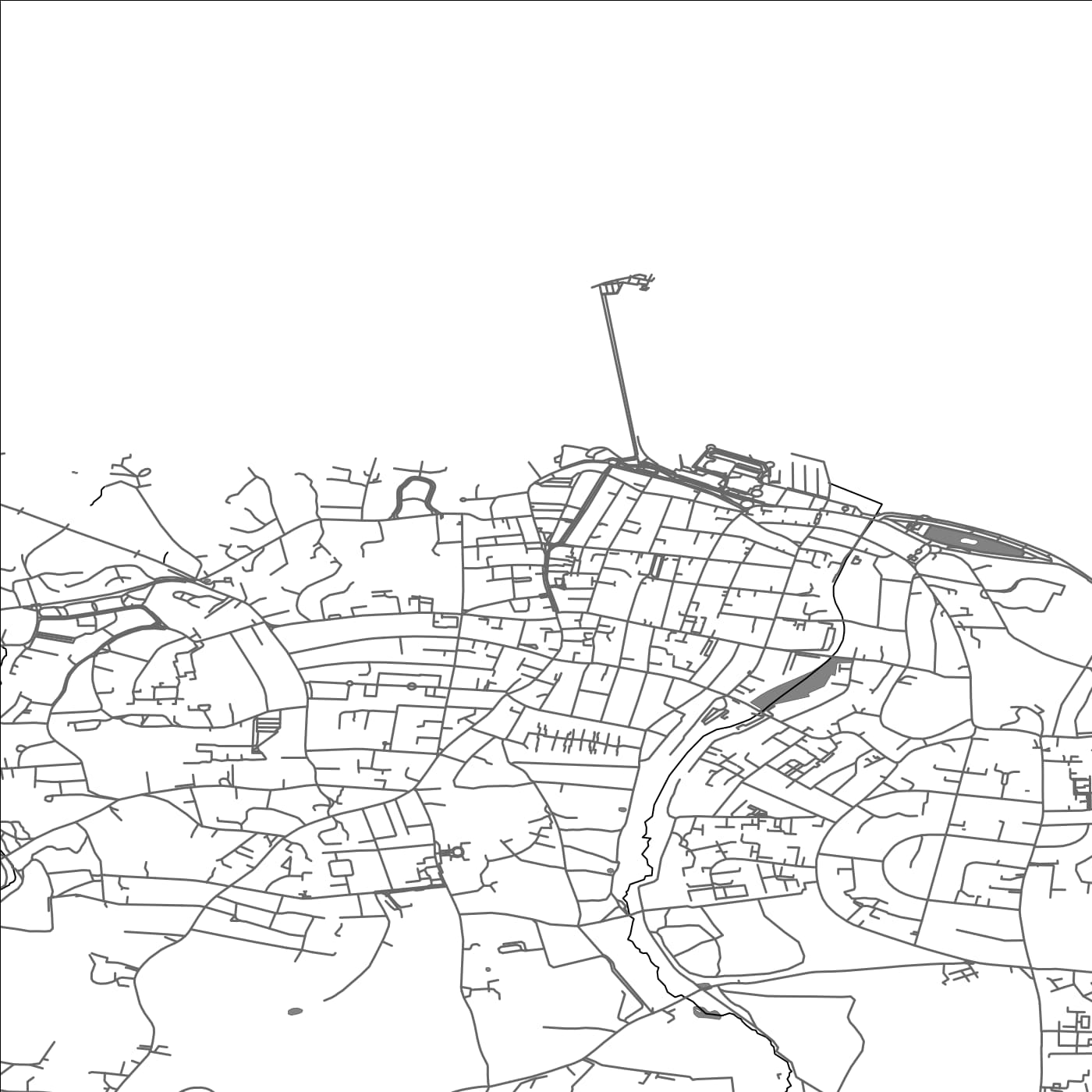 ROAD MAP OF RYDE, UNITED KINGDOM BY MAPBAKES