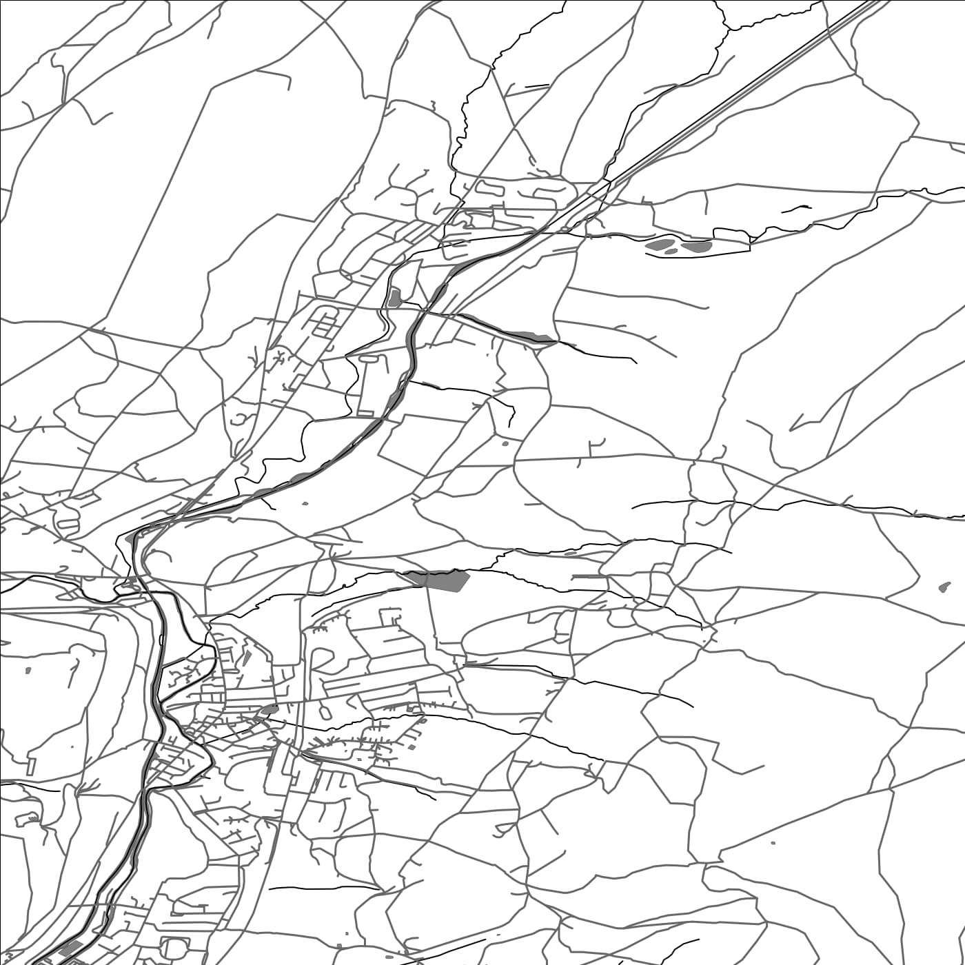 ROAD MAP OF SADDLEWORTH, UNITED KINGDOM BY MAPBAKES