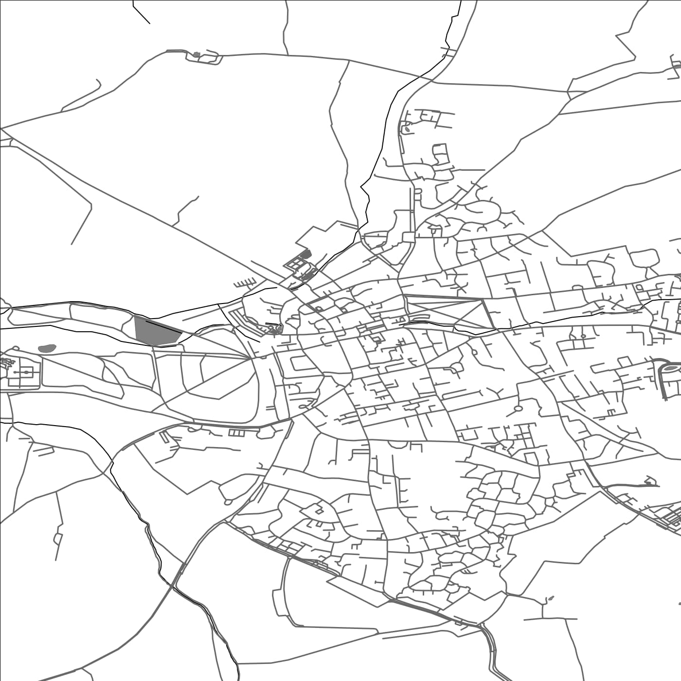 ROAD MAP OF SAFFRON WALDEN, UNITED KINGDOM BY MAPBAKES