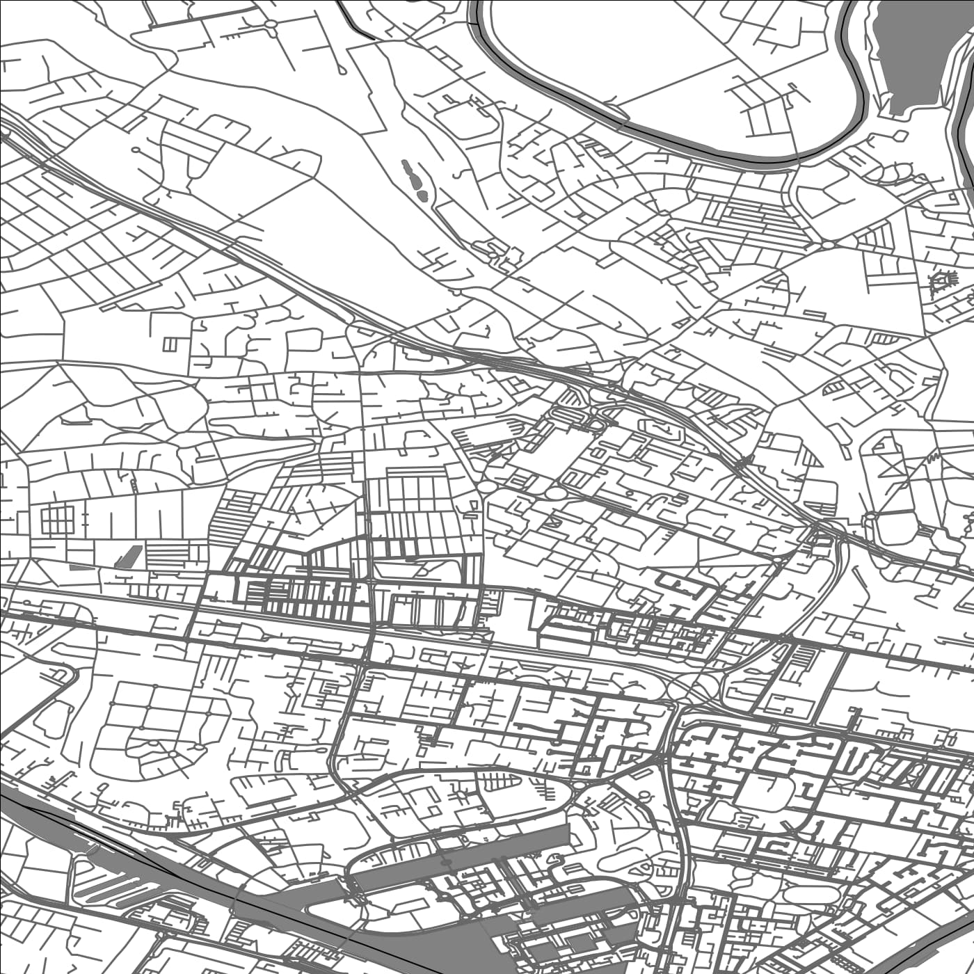 ROAD MAP OF SALFORD, UNITED KINGDOM BY MAPBAKES