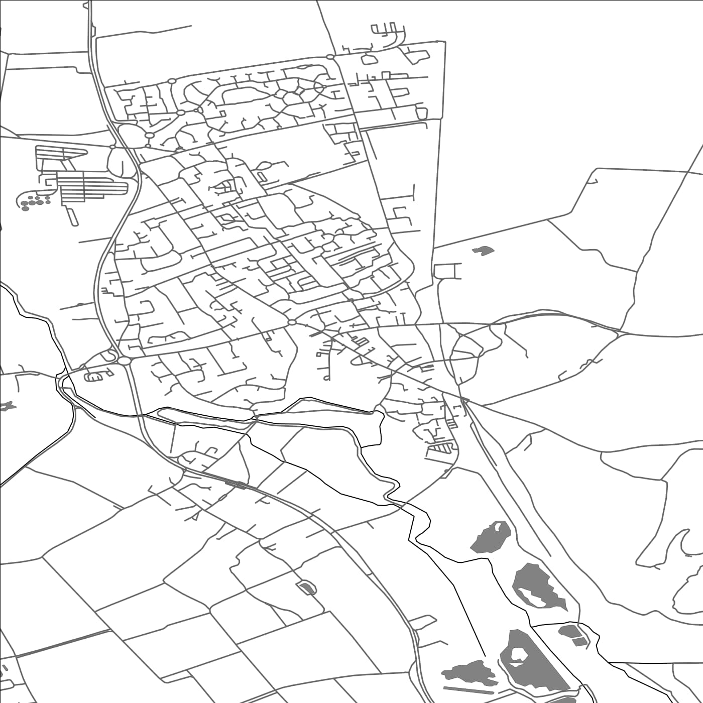 ROAD MAP OF SANDY, UNITED KINGDOM BY MAPBAKES