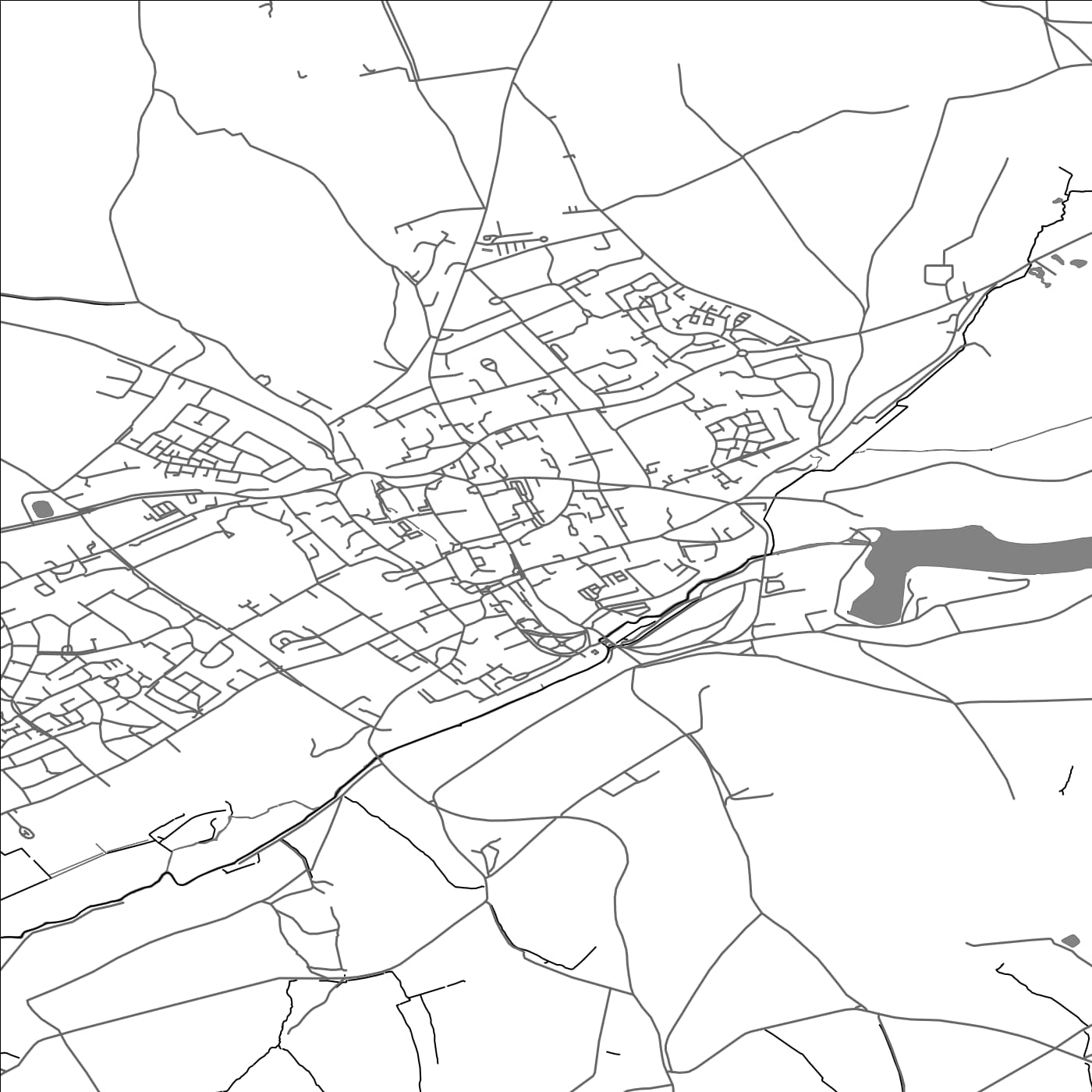 ROAD MAP OF SHERBORNE, UNITED KINGDOM BY MAPBAKES