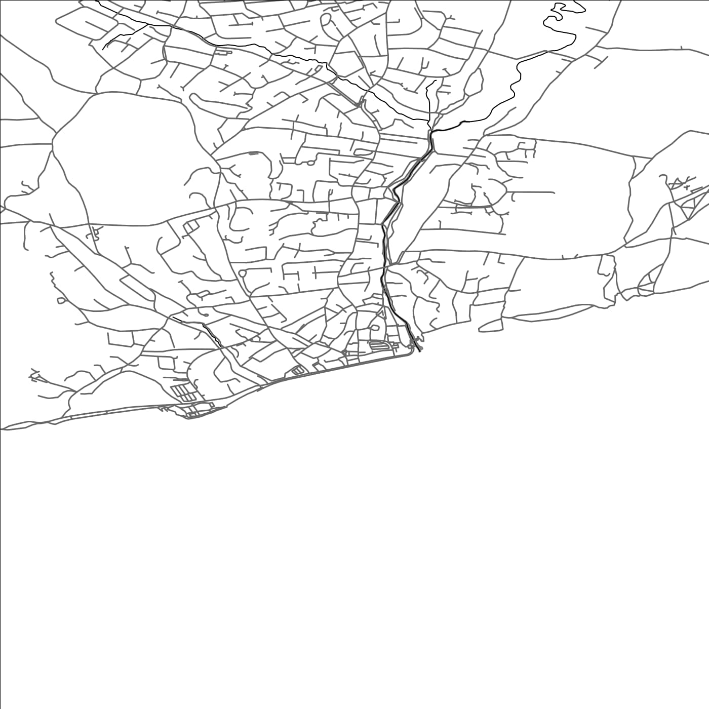 ROAD MAP OF SIDMOUTH, UNITED KINGDOM BY MAPBAKES