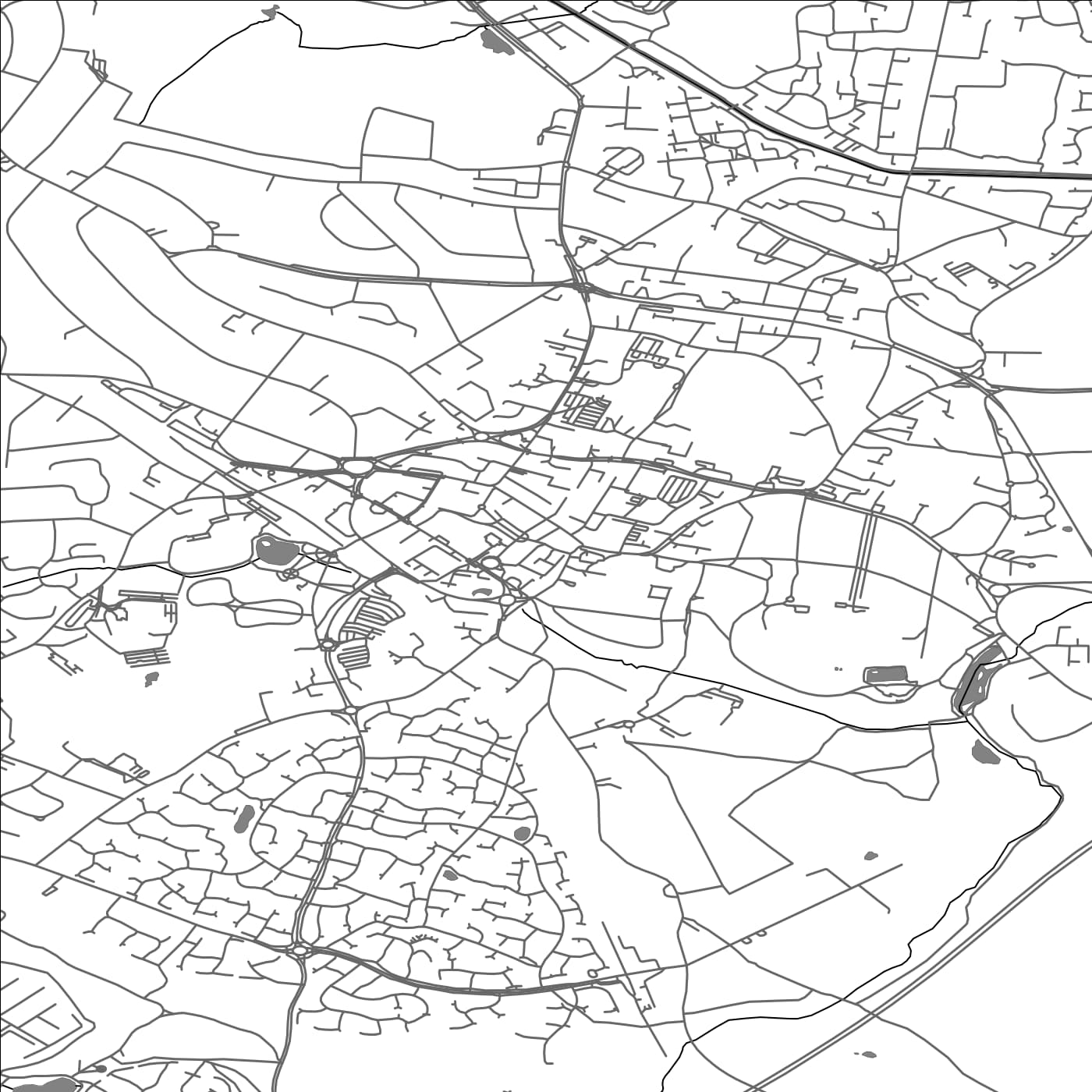 ROAD MAP OF SOLIHULL, UNITED KINGDOM BY MAPBAKES