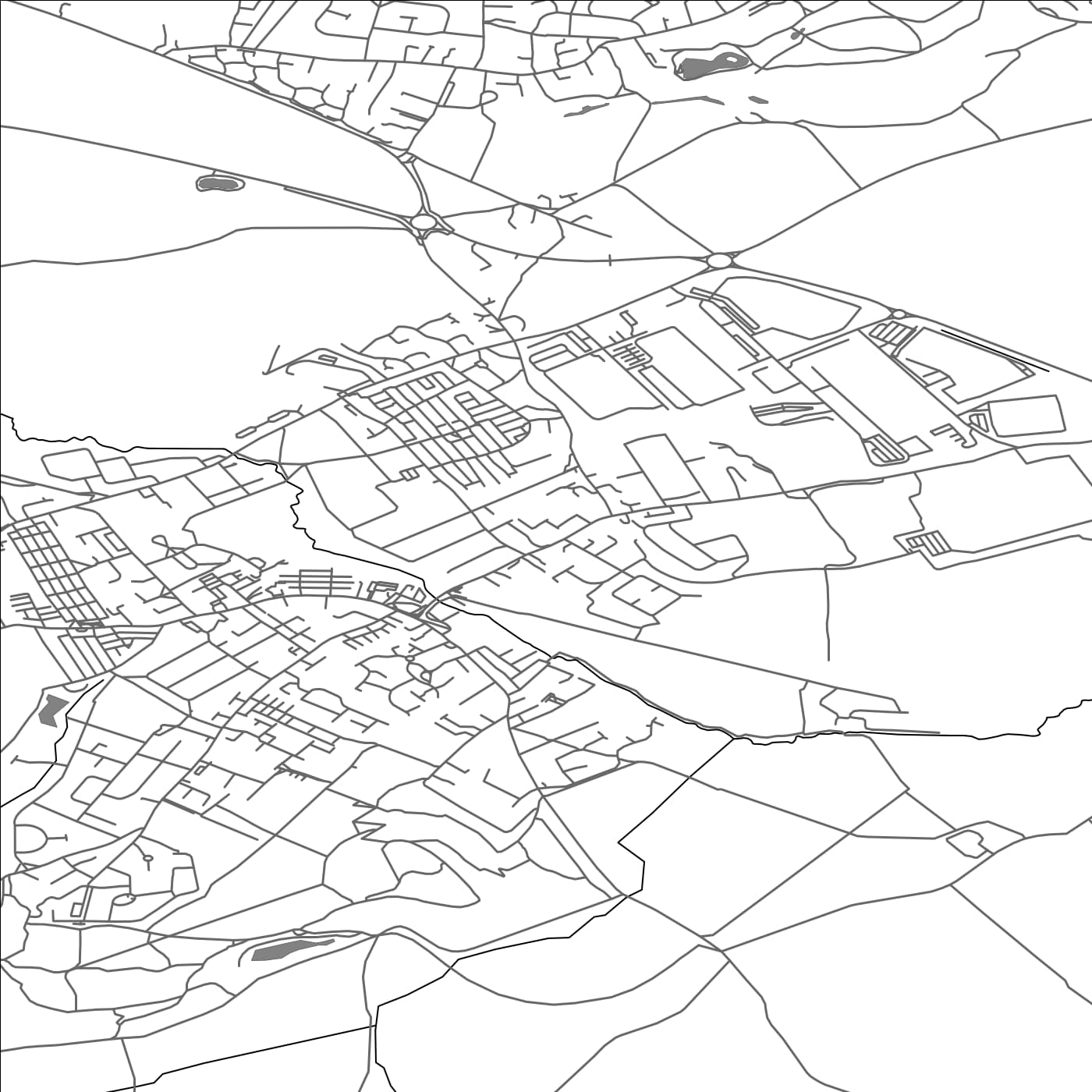 ROAD MAP OF SOUTH ELMSALL, UNITED KINGDOM BY MAPBAKES