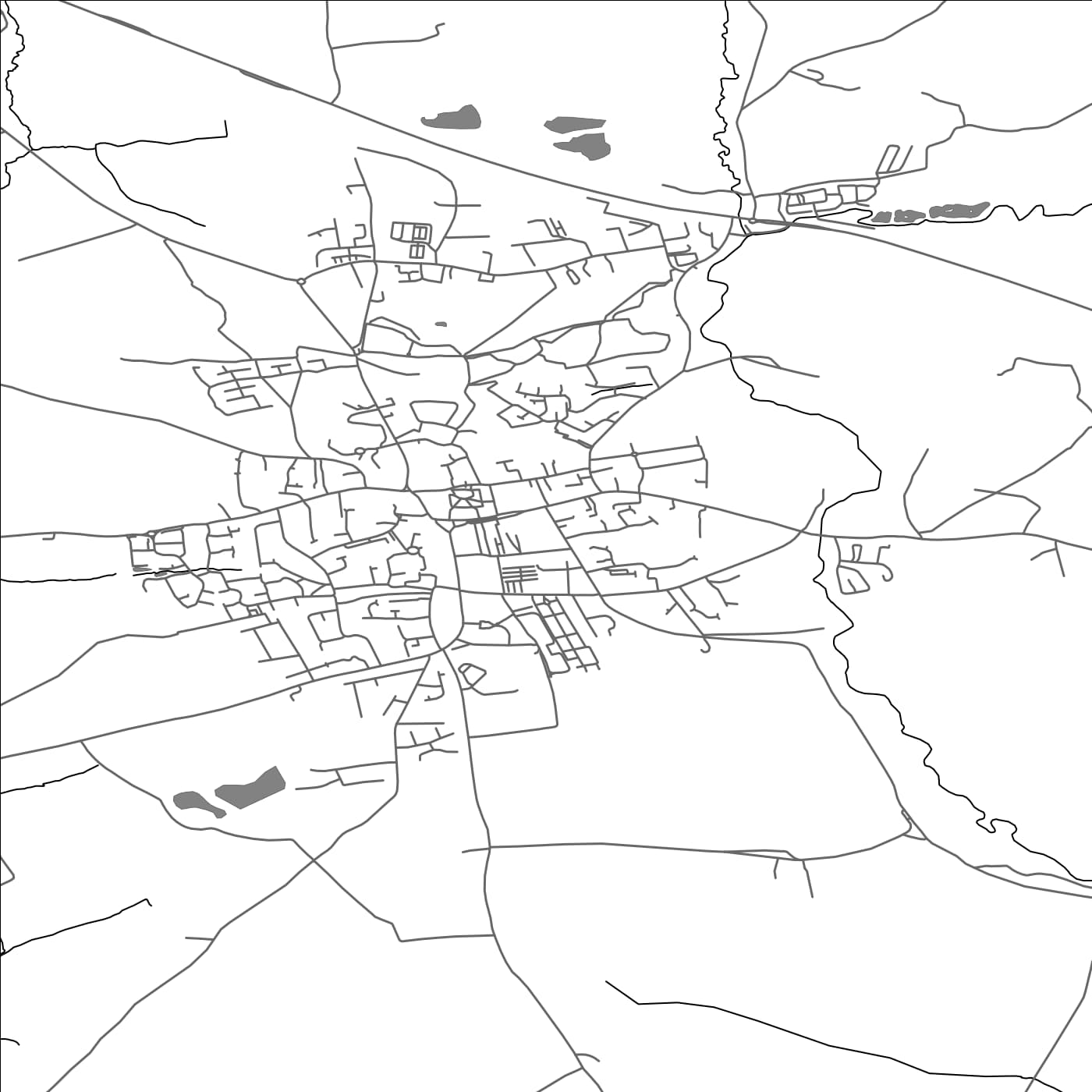 ROAD MAP OF SOUTH MOLTON, UNITED KINGDOM BY MAPBAKES