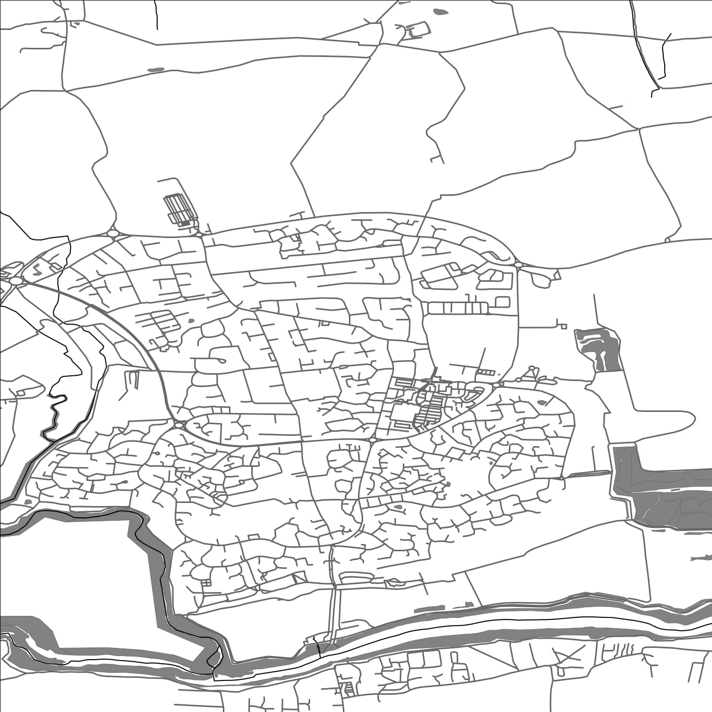 ROAD MAP OF SOUTH WOODHAM FERRERS, UNITED KINGDOM BY MAPBAKES