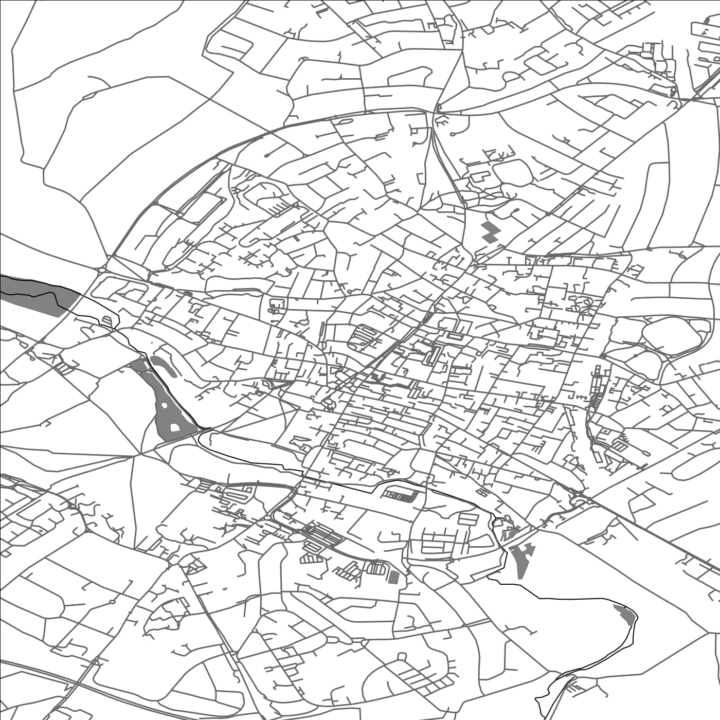 ROAD MAP OF ST ALBANS, UNITED KINGDOM BY MAPBAKES