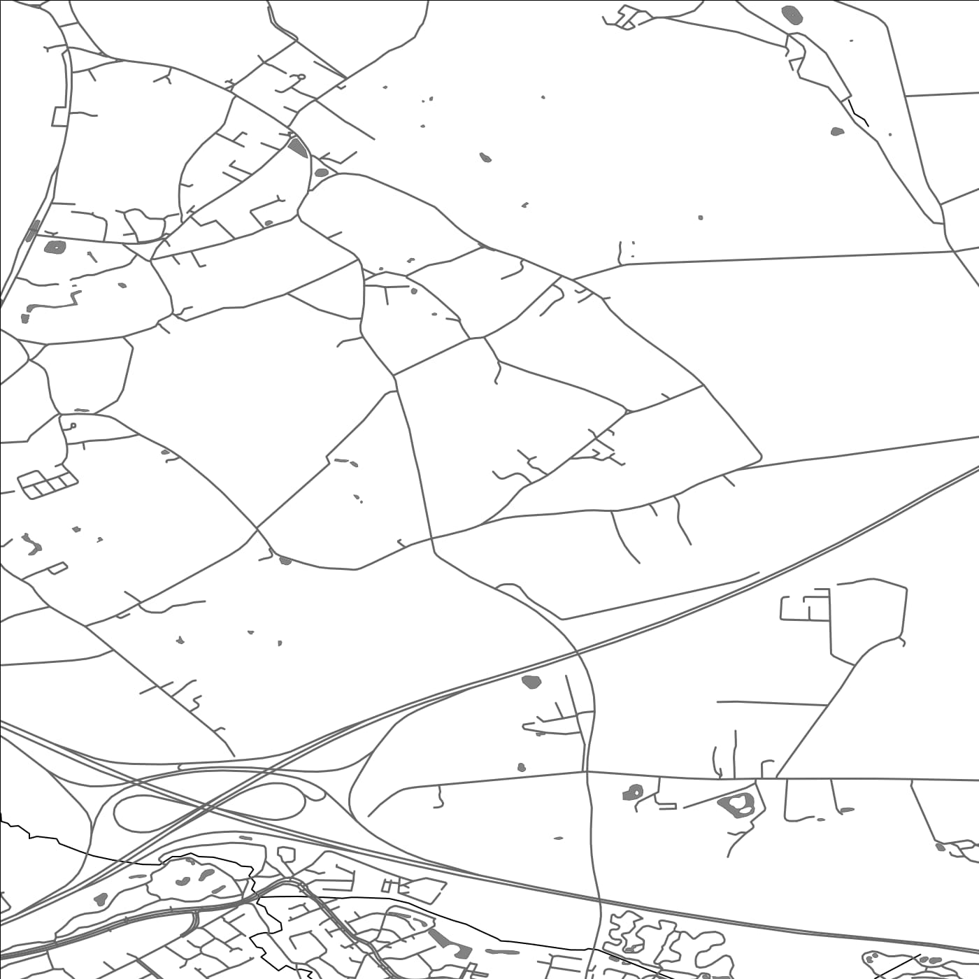 ROAD MAP OF ST NICHOLAS HURST, UNITED KINGDOM BY MAPBAKES