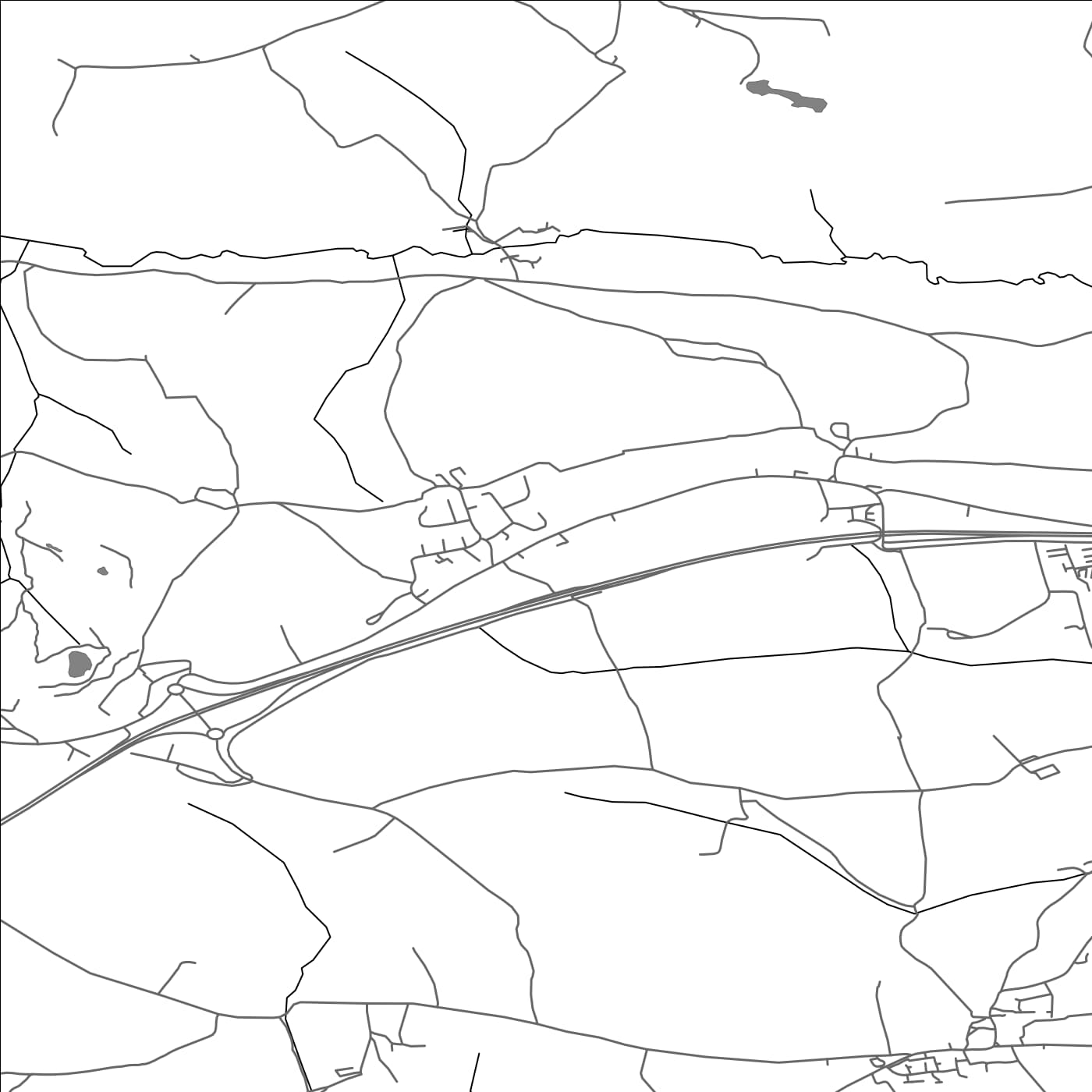 ROAD MAP OF ST THOMAS THE APOSTLE RURAL, UNITED KINGDOM BY MAPBAKES