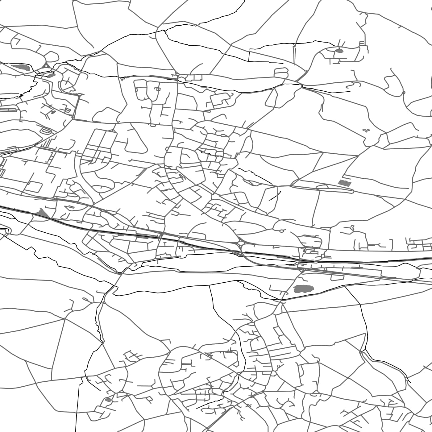 ROAD MAP OF STONEHOUSE, UNITED KINGDOM BY MAPBAKES